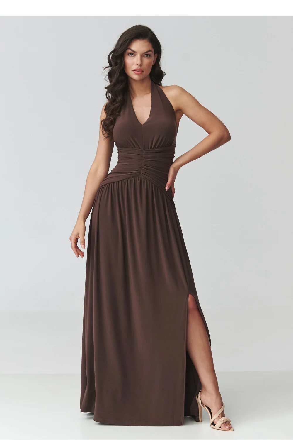Robe longue brune