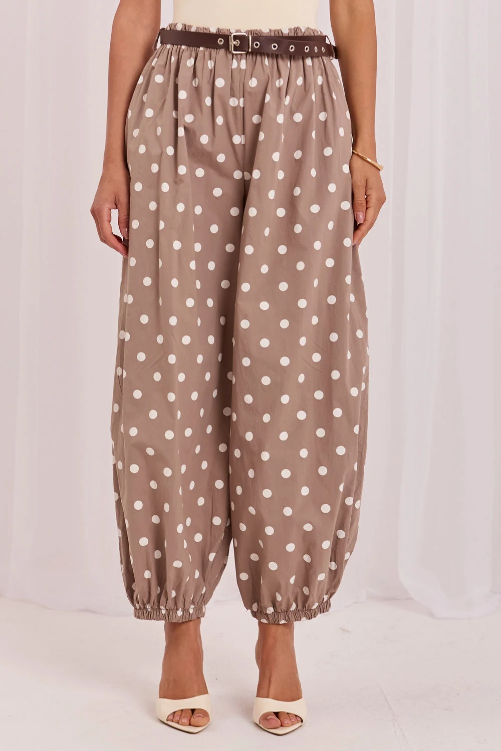 Pantalon femme beige