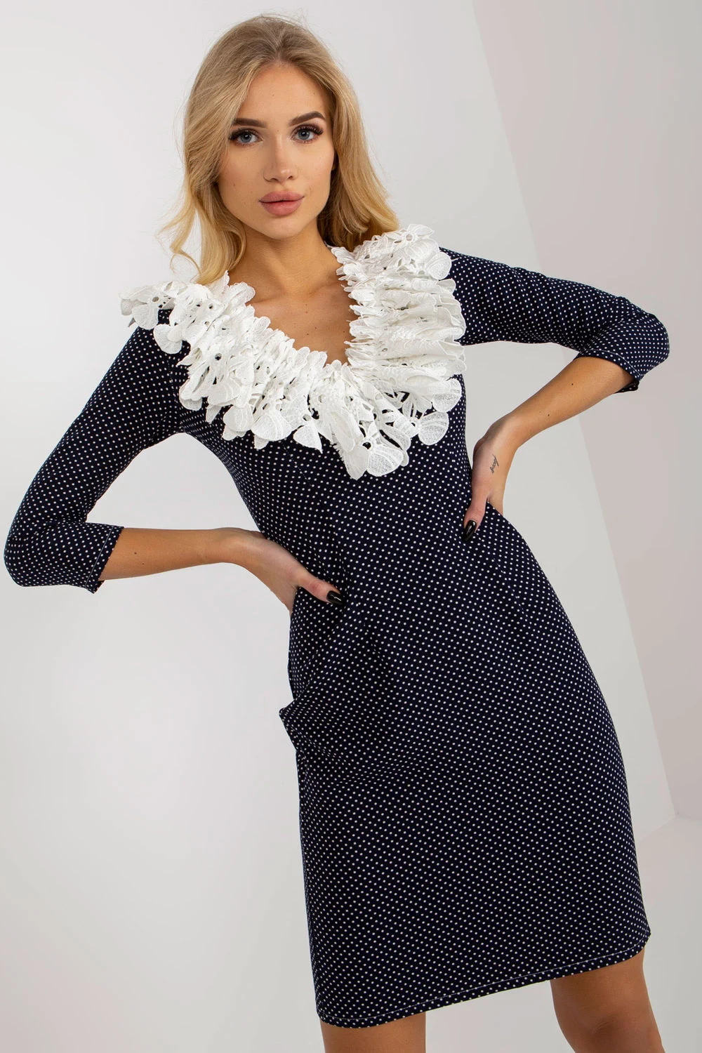 Robe de cocktail bleue marine