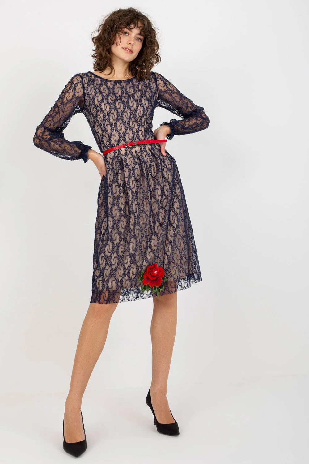 Robe de soirée bleue marine – Image 2