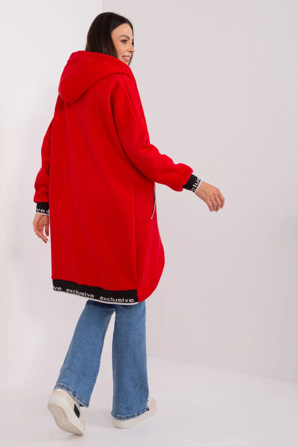 Relevance Sweatshirt à capuche rouge en coton
