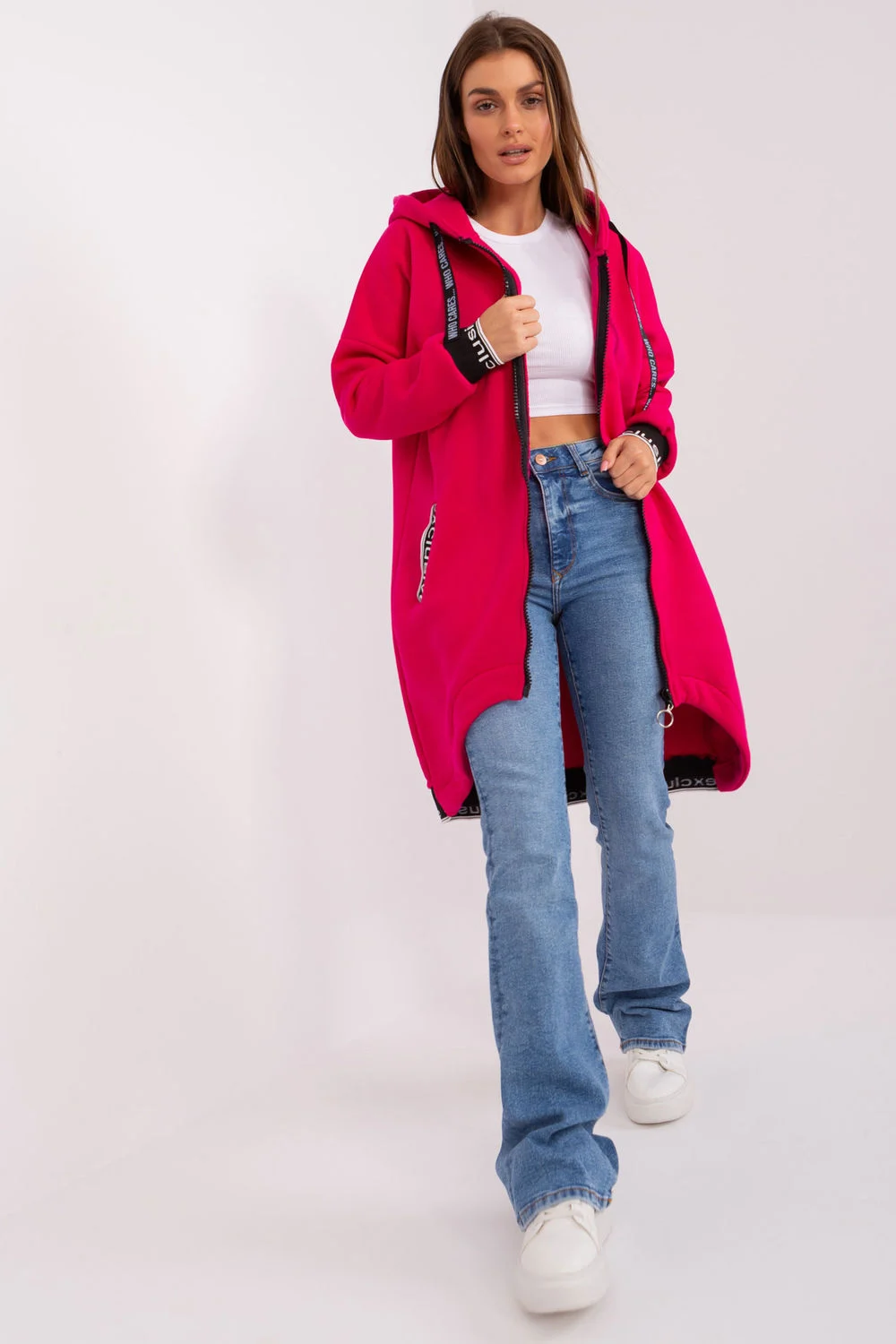 Relevance Sweatshirt à capuche rose en coton