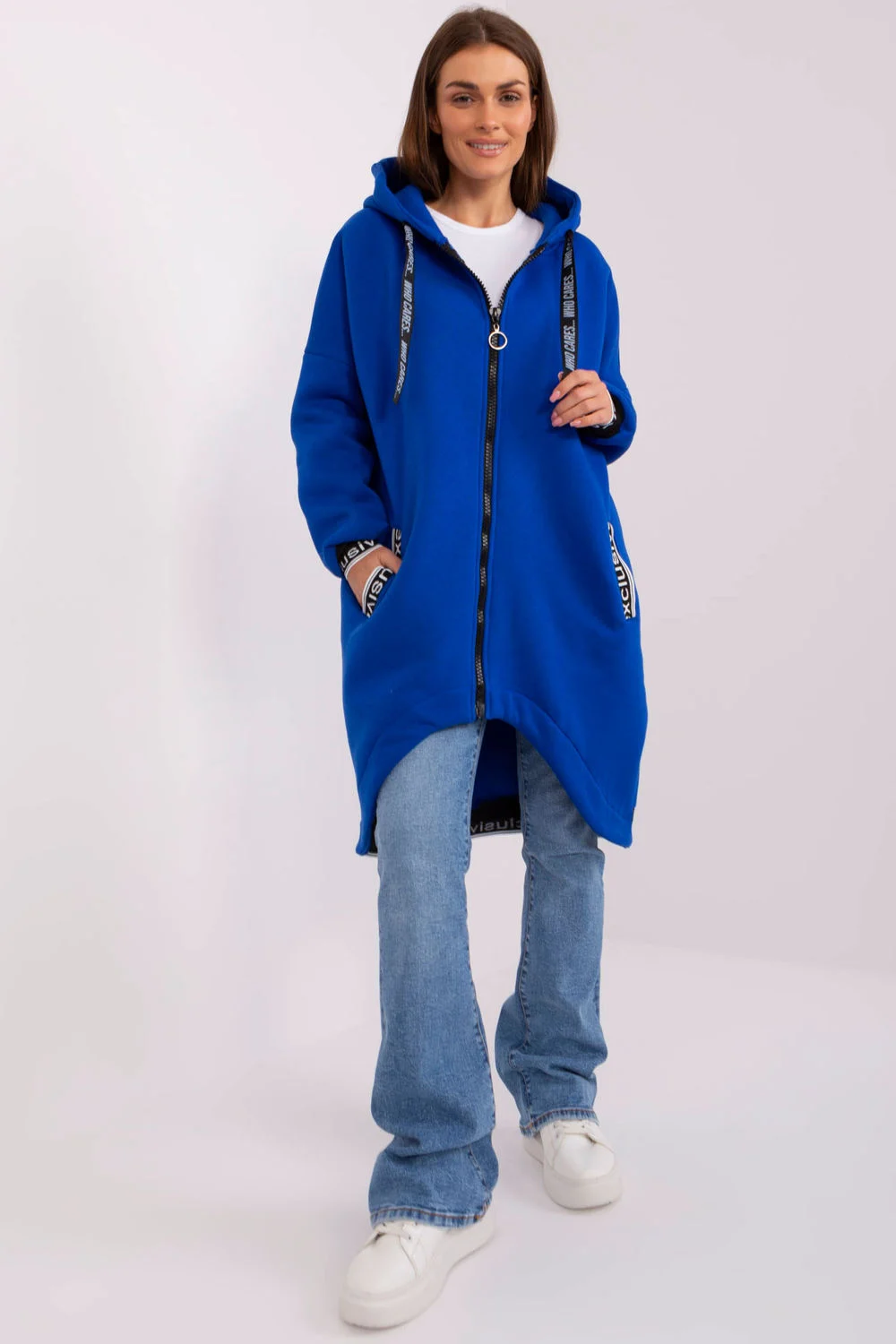 Relevance Sweatshirt à capuche bleu en coton