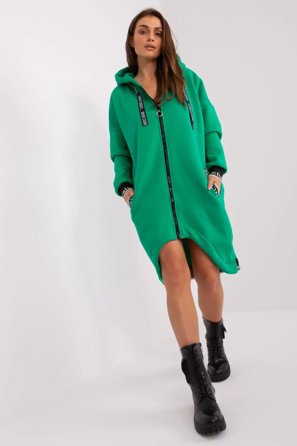 Relevance Sweatshirt à capuche vert en coton
