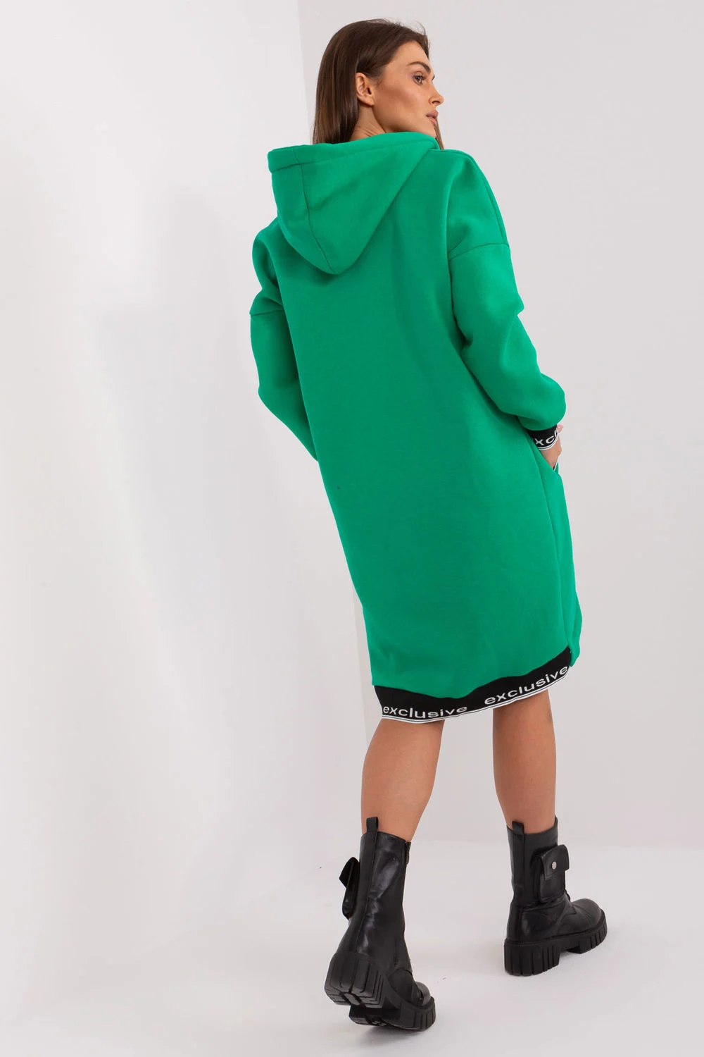 Relevance Sweatshirt à capuche vert en coton