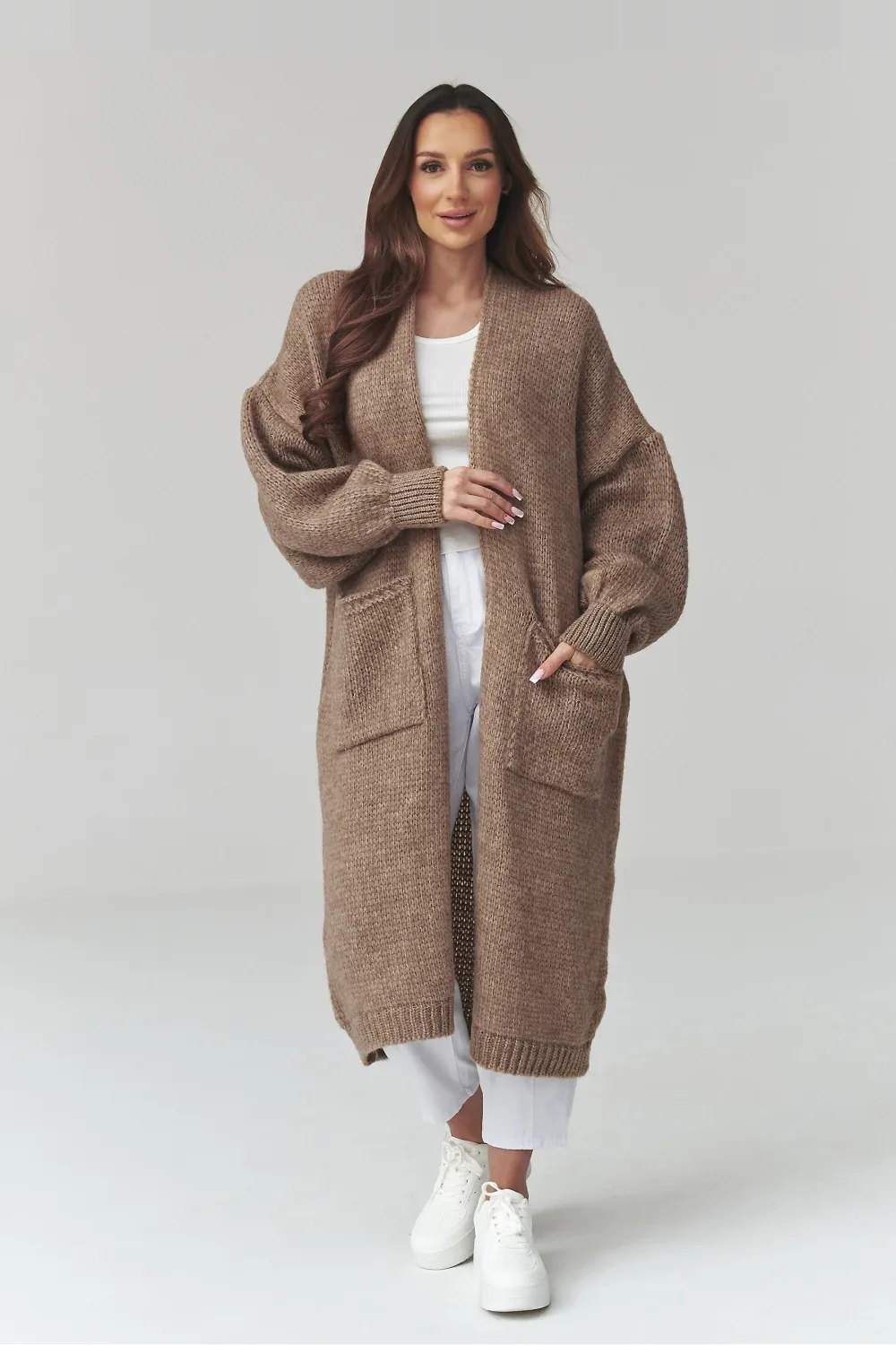 Makadamia Cardigan oversize beige