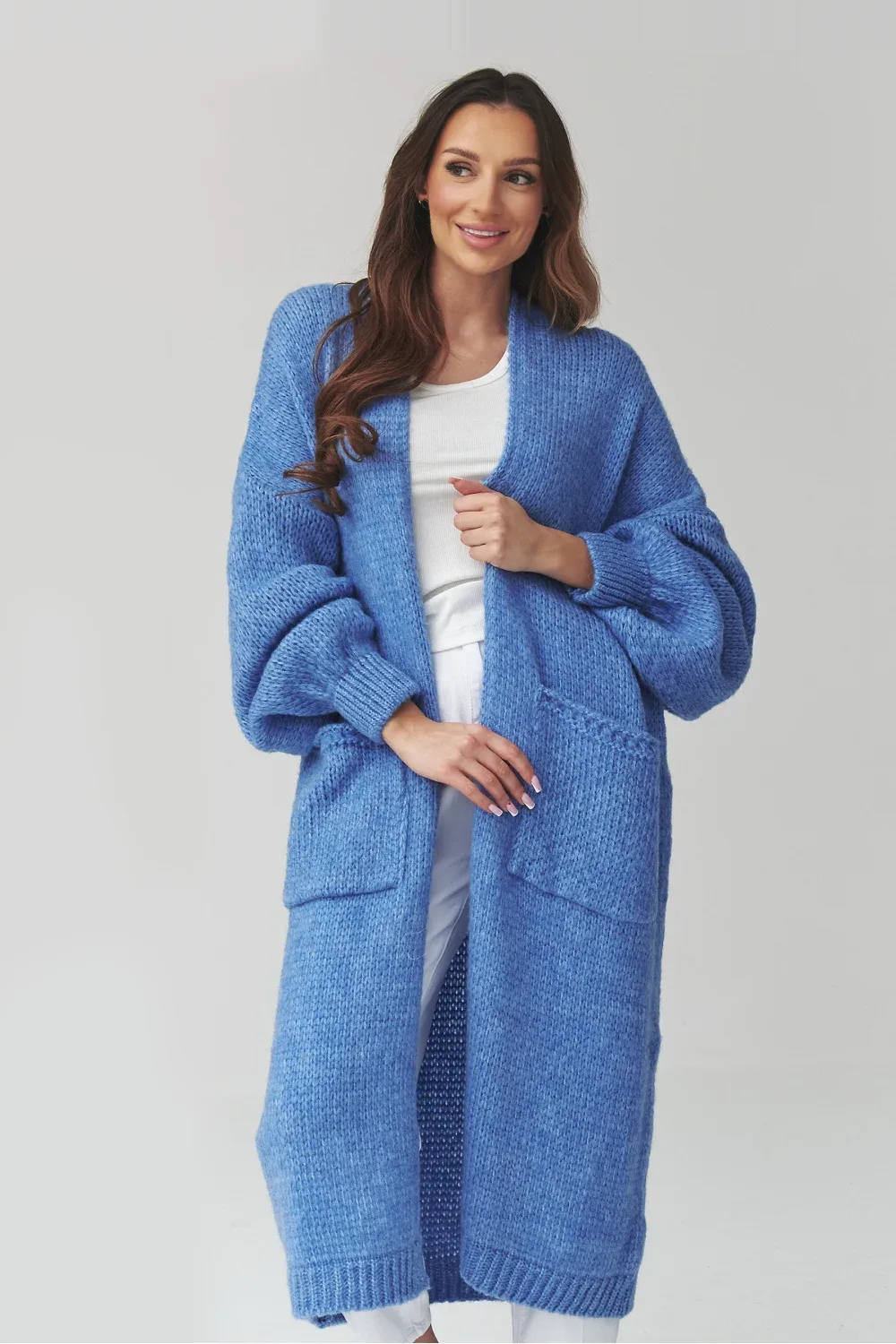 Cardigan oversize bleu