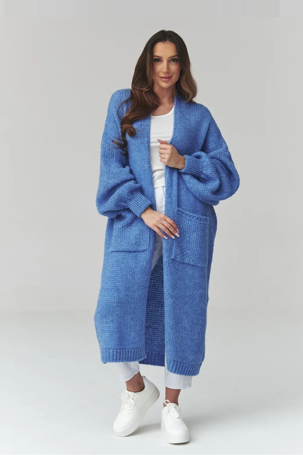 Cardigan oversize bleu – Image 2