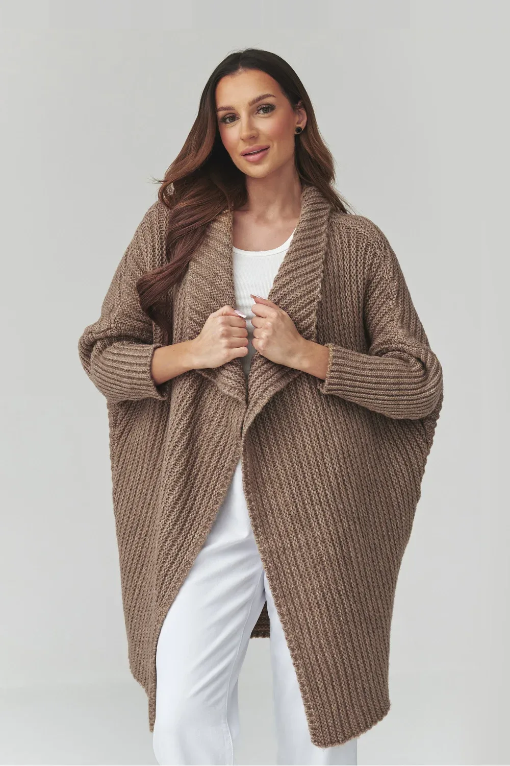 Cardigan oversize beige