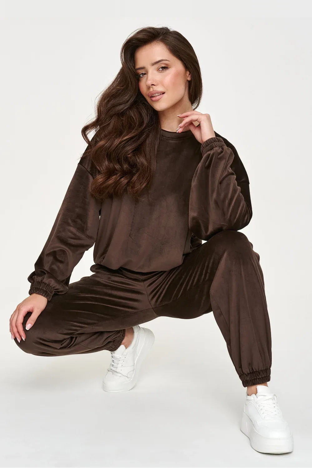 Makadamia Ensemble brun en velours