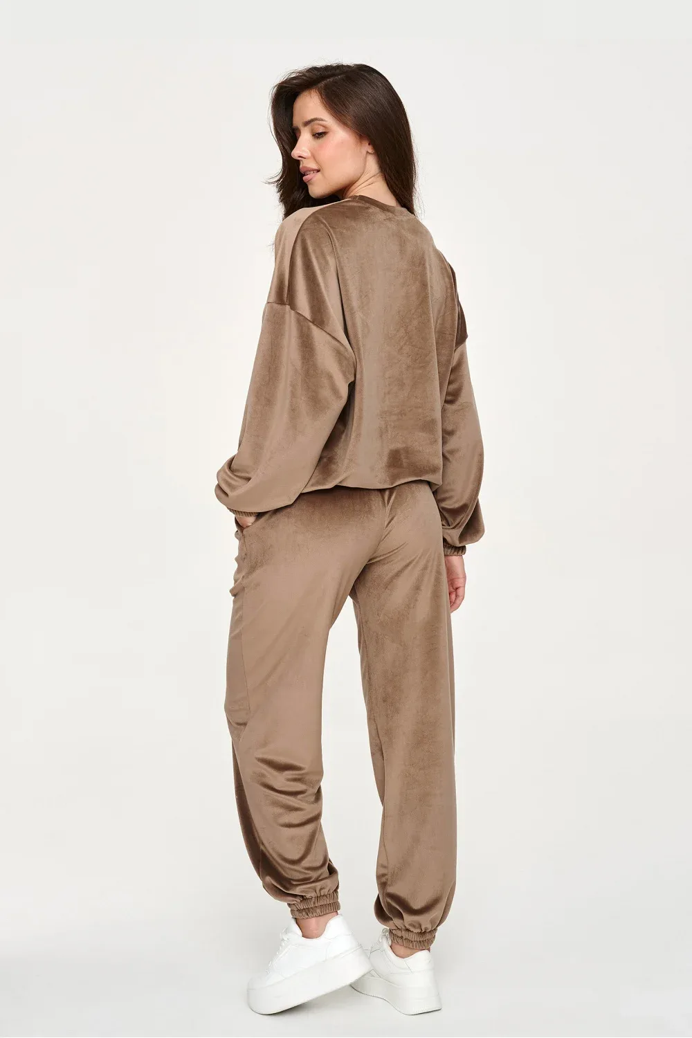 Makadamia Ensemble beige en velours