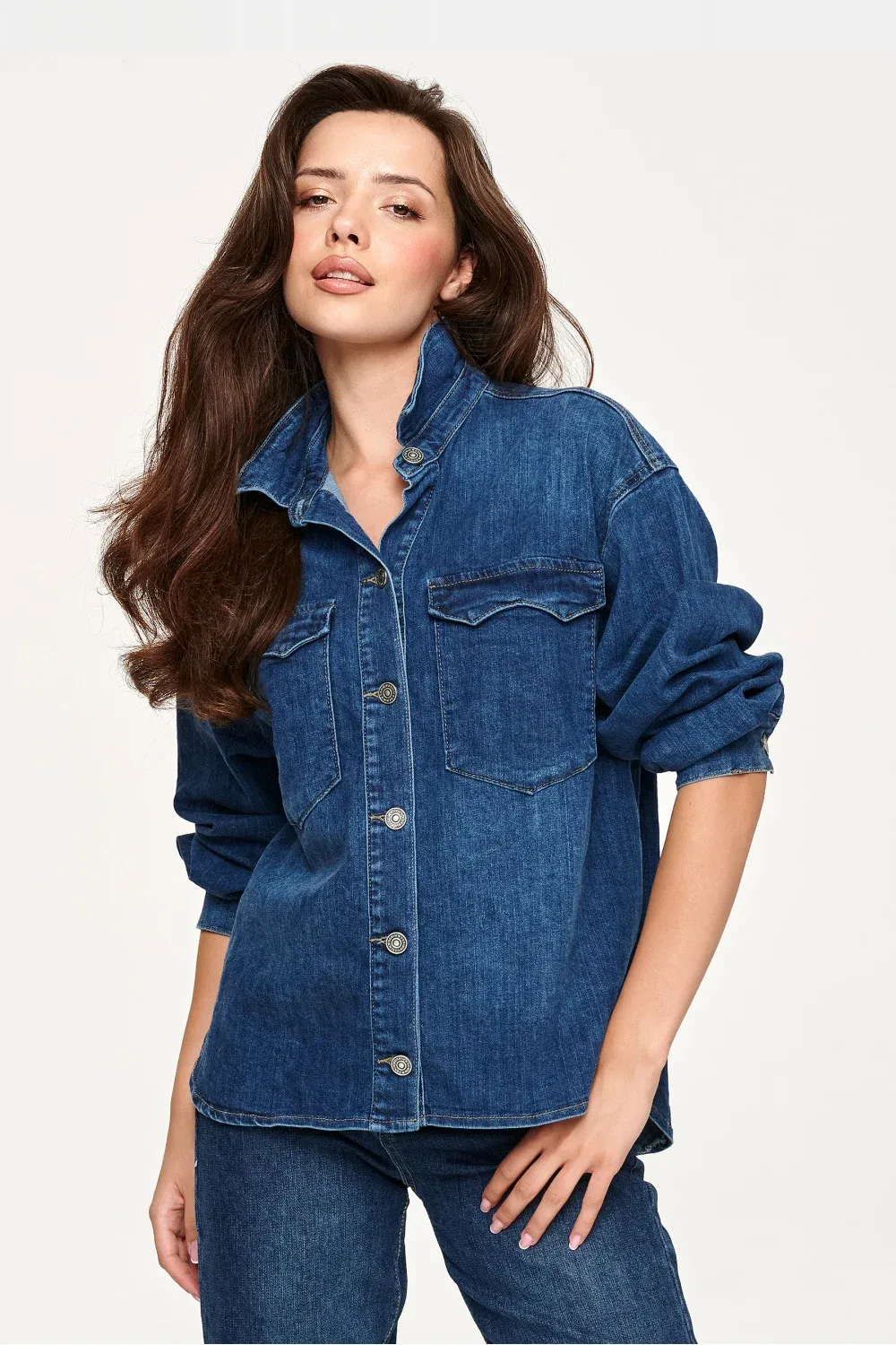 Chemise manche longue bleue marine
