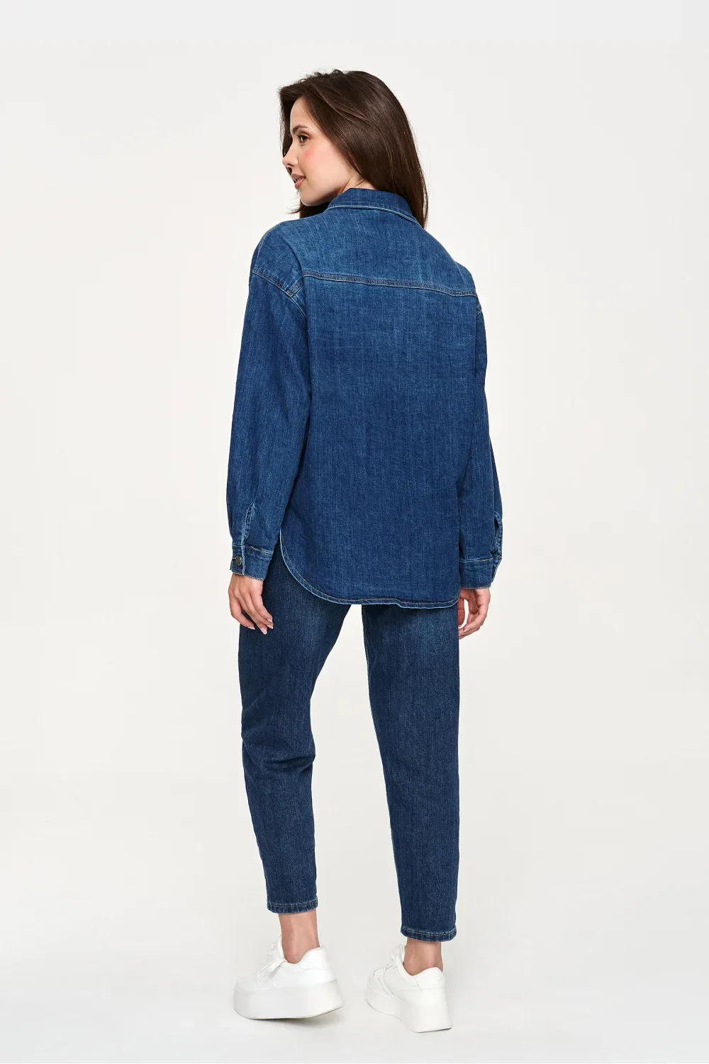 Chemise manche longue bleue marine – Image 3