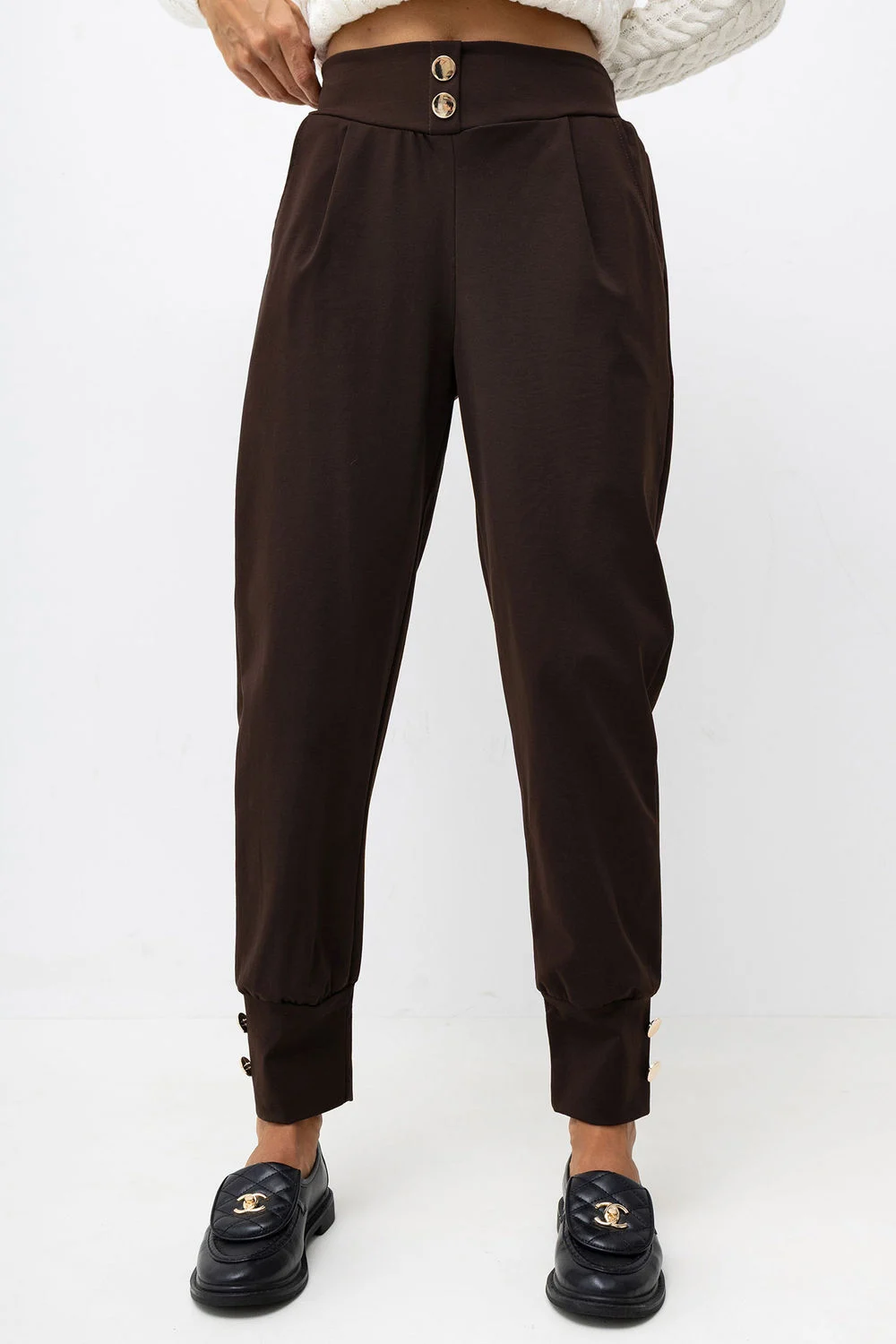 Pantalon femme brun