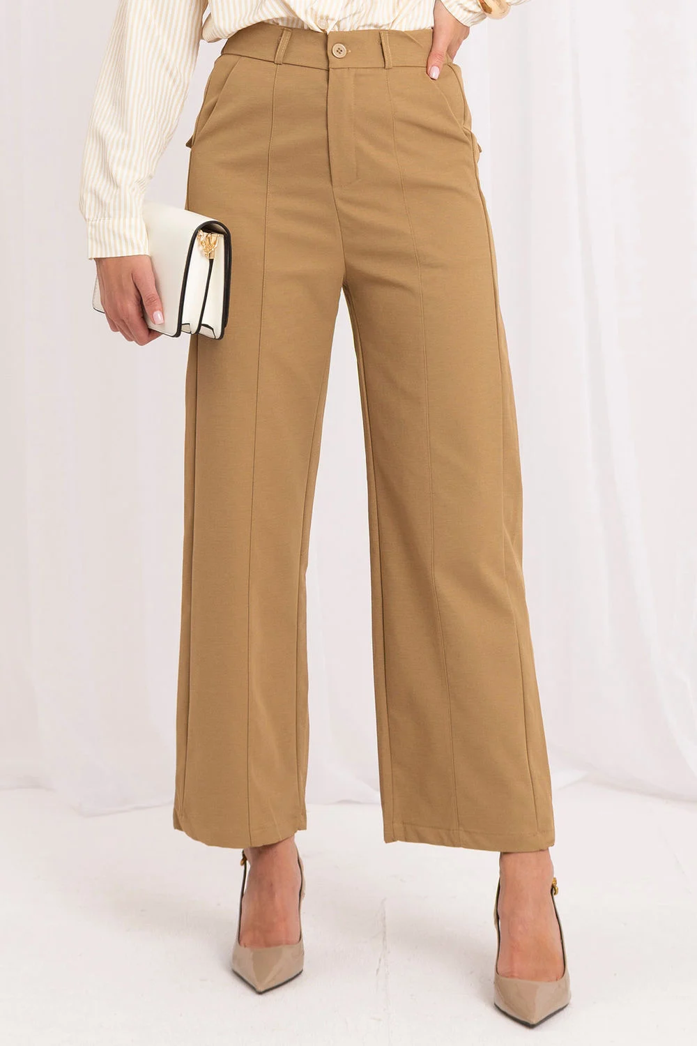 Pantalon femme brun