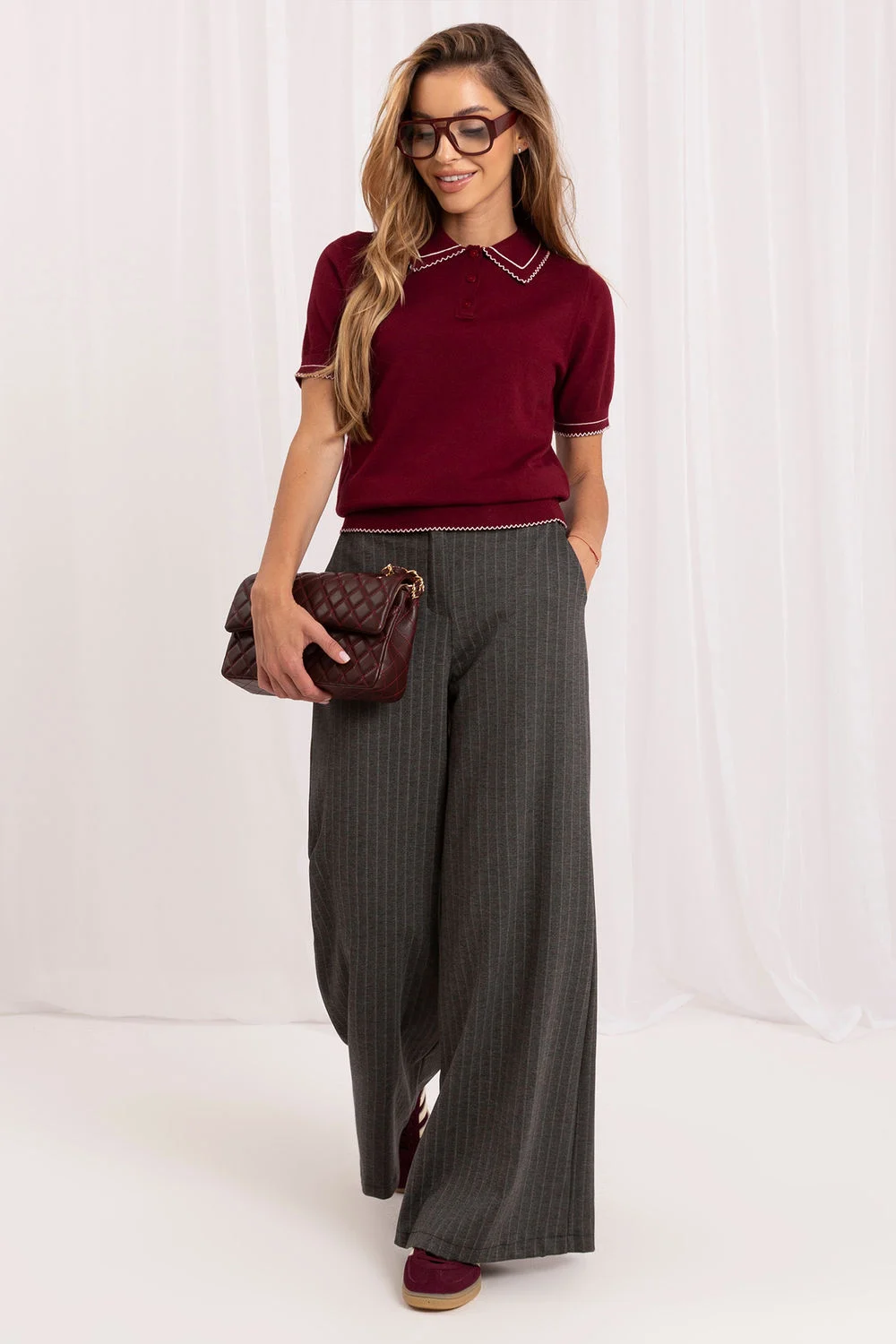 Pull à manches courtes rouge – Image 2