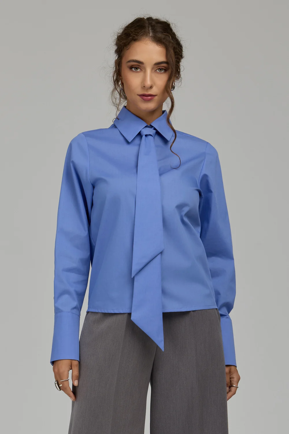 Chemise manche longue bleue
