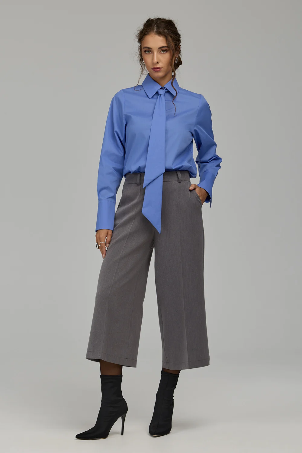 Chemise manche longue bleue – Image 2