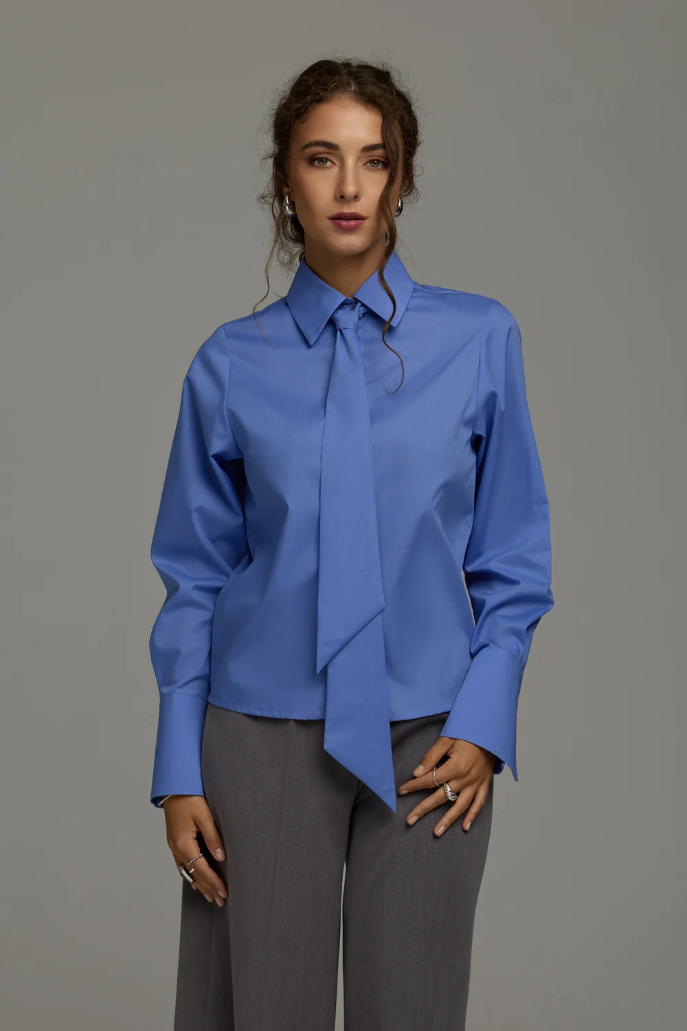 Chemise manche longue bleue – Image 4
