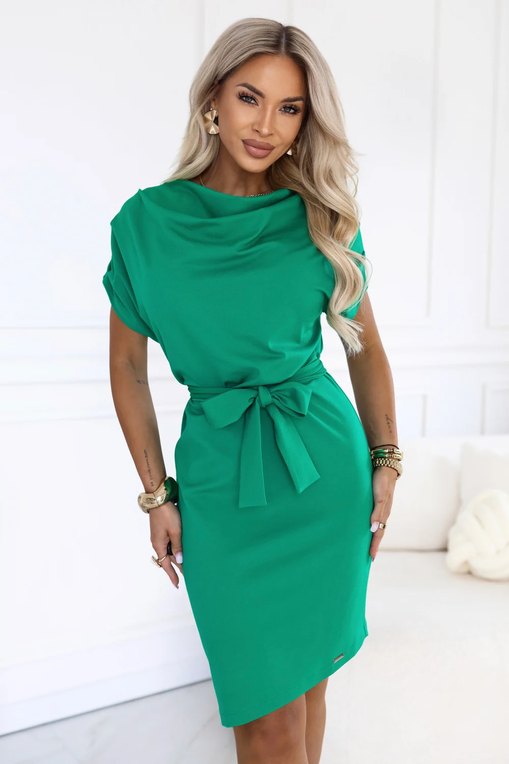 Robe casual verte
