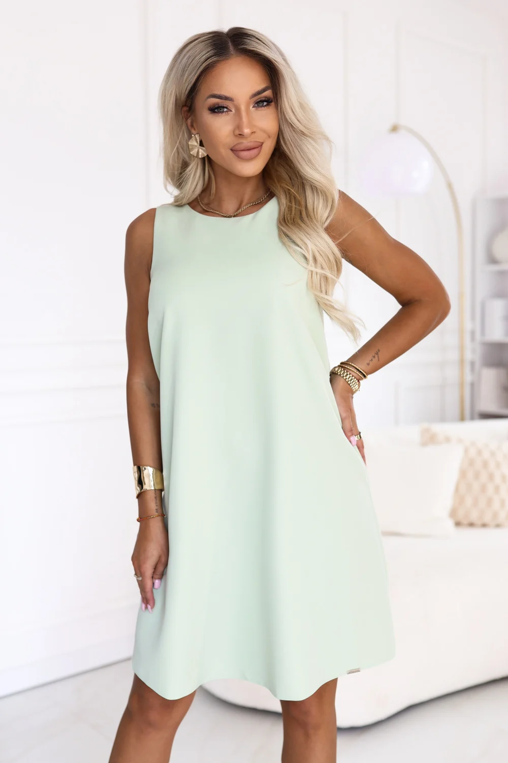 Robe évasée verte – Image 2