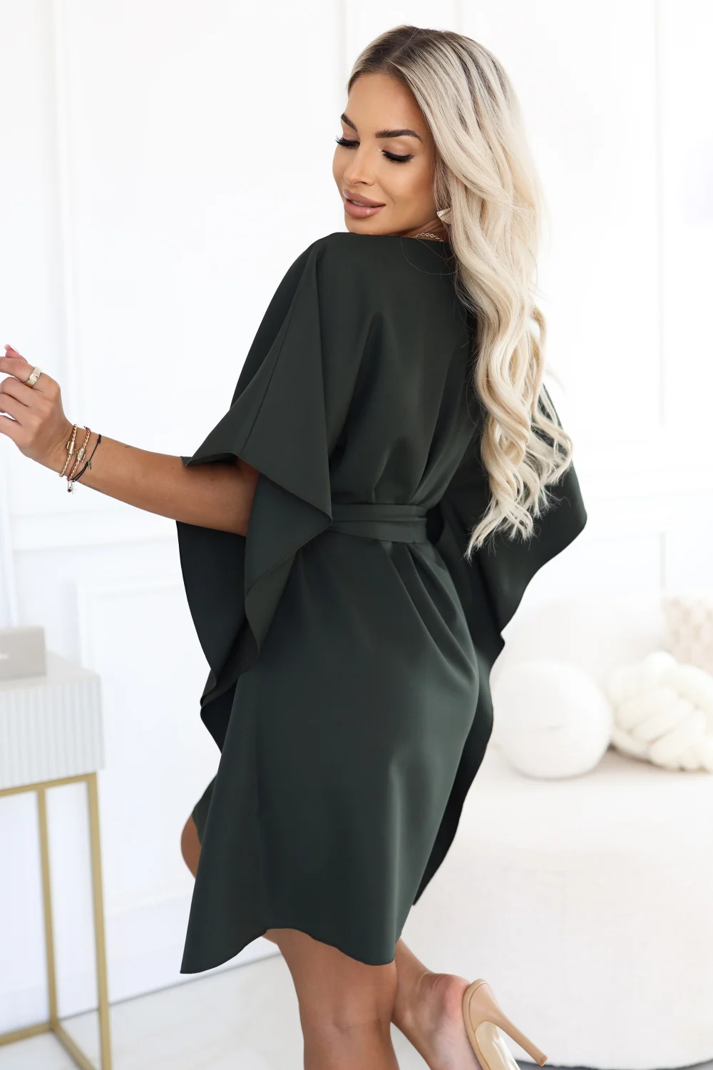 Robe courte oversize verte – Image 3