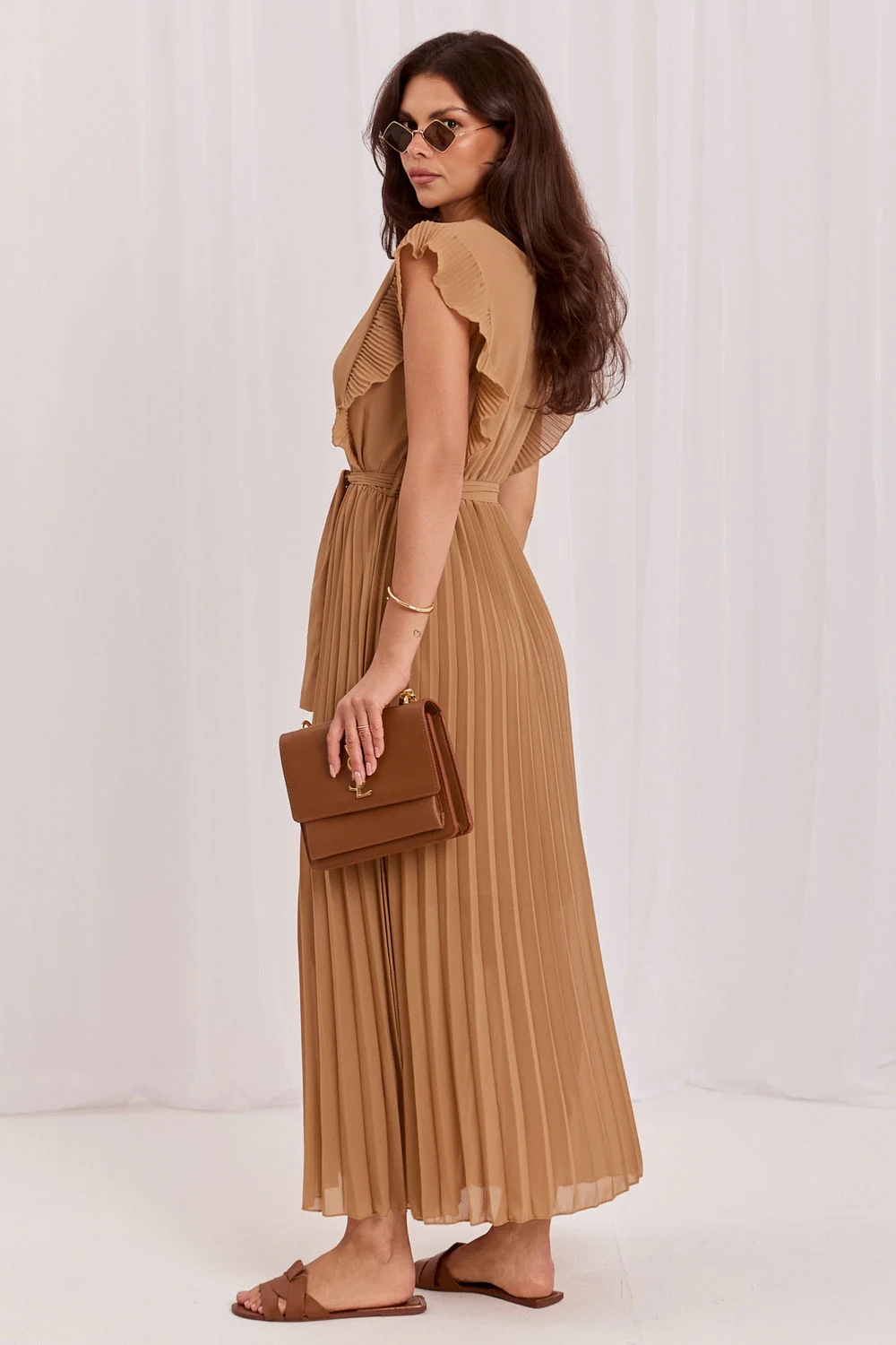 Rue Paris Robe midi évasée brune