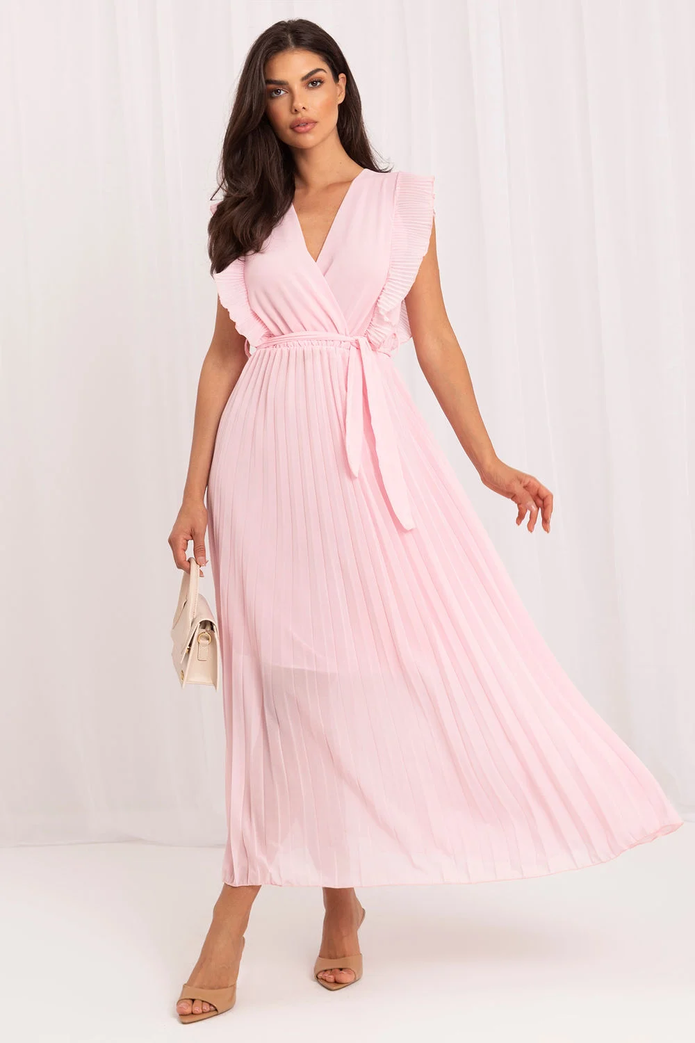 Rue Paris Robe portefeuille évasée rose