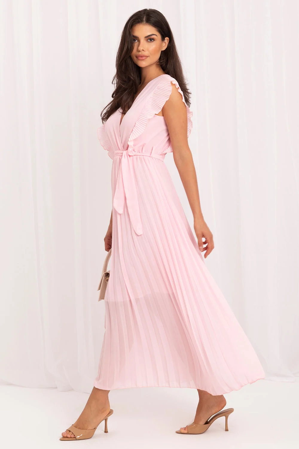 Rue Paris Robe portefeuille évasée rose