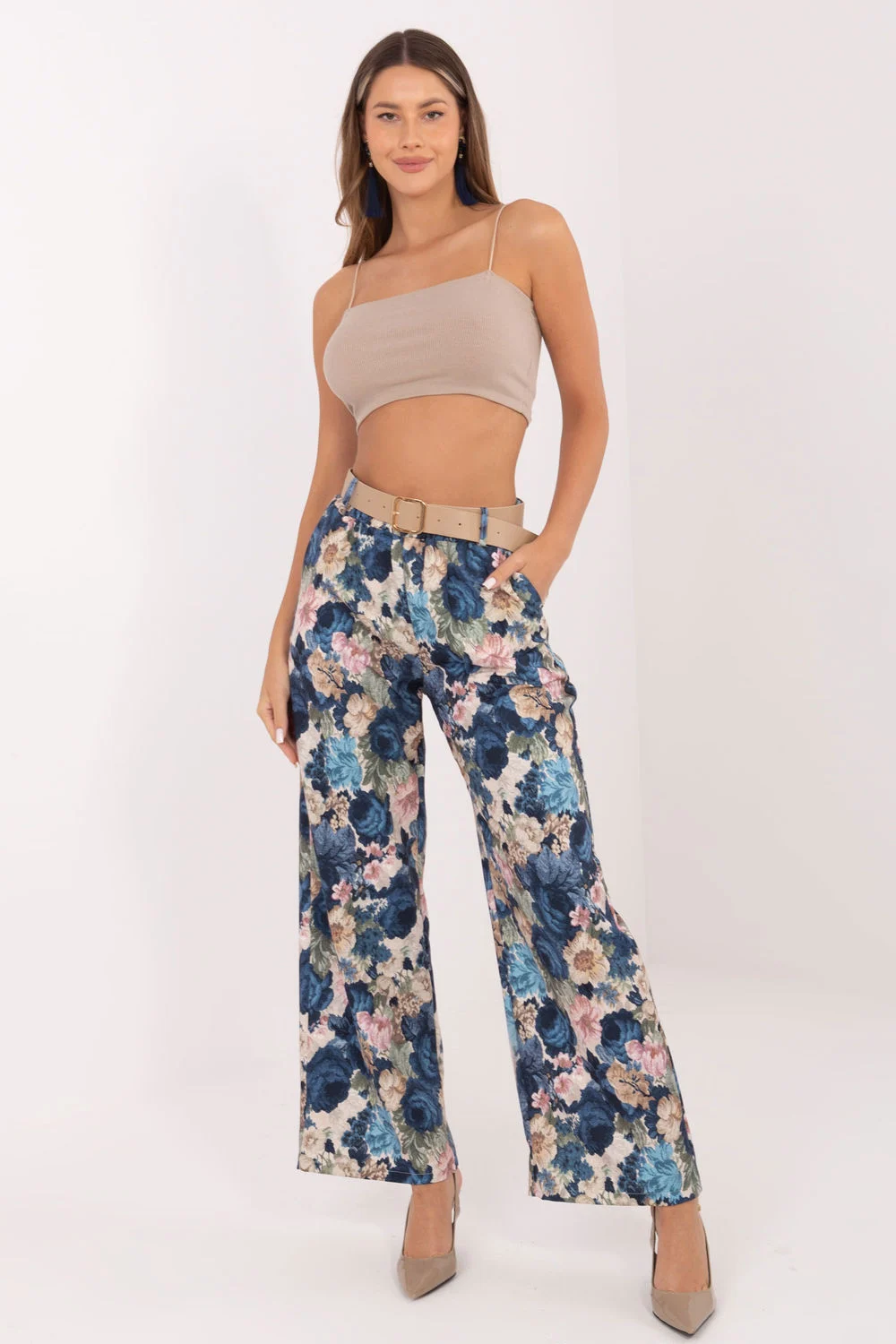 Pantalon large bleu