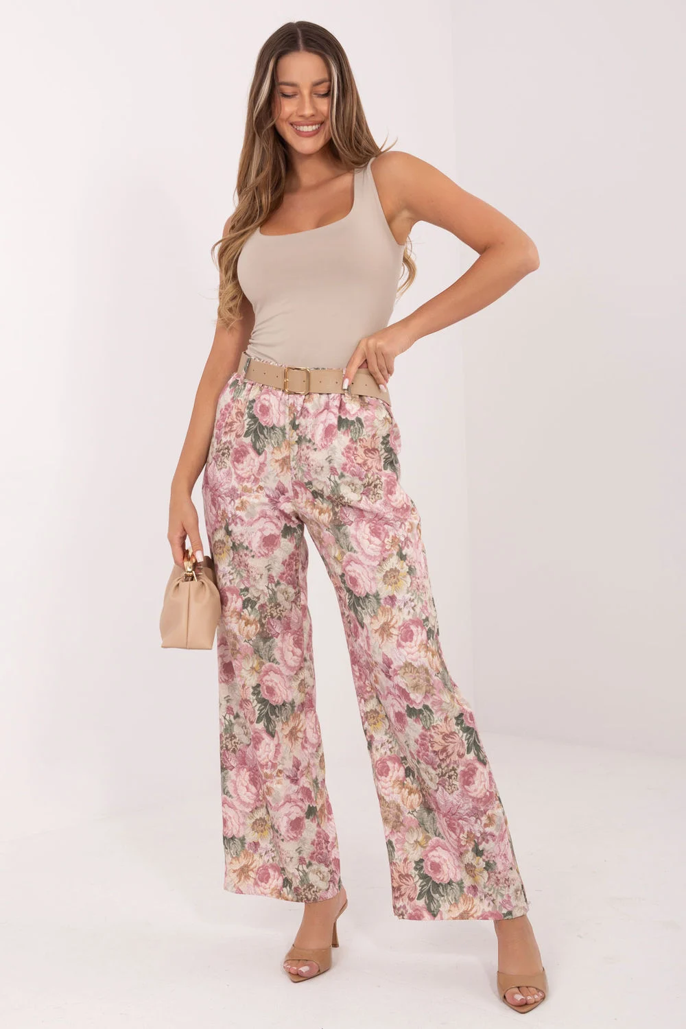 Pantalon large rose