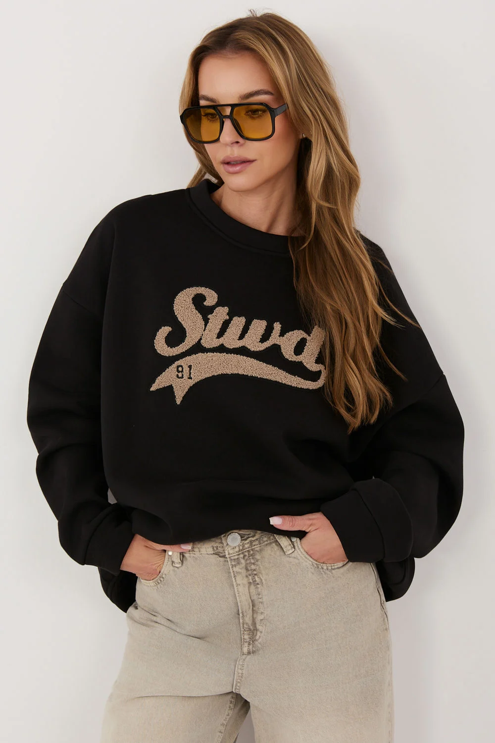 Sweatshirt noir en coton