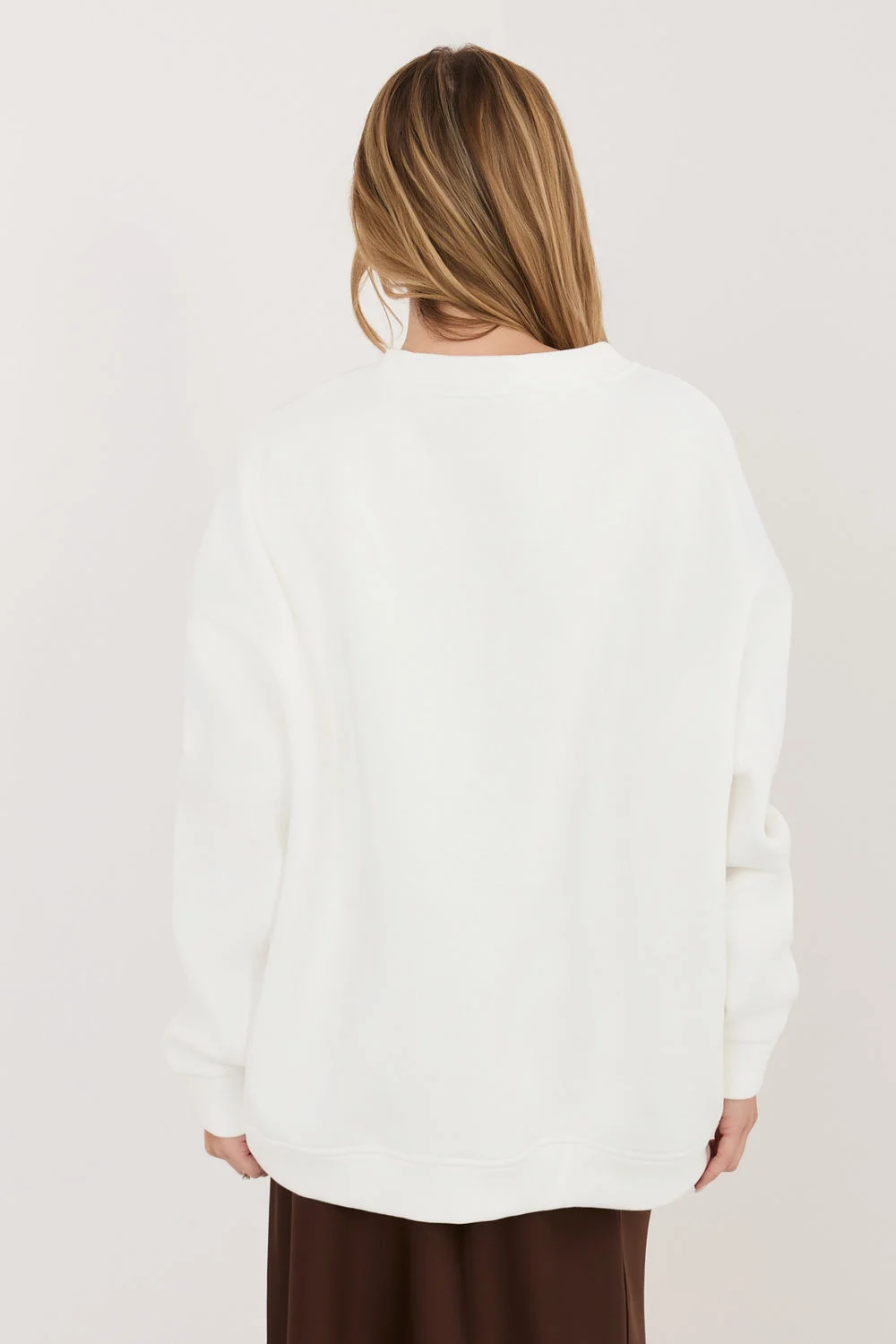 Sweatshirt beige en molleton – Image 3