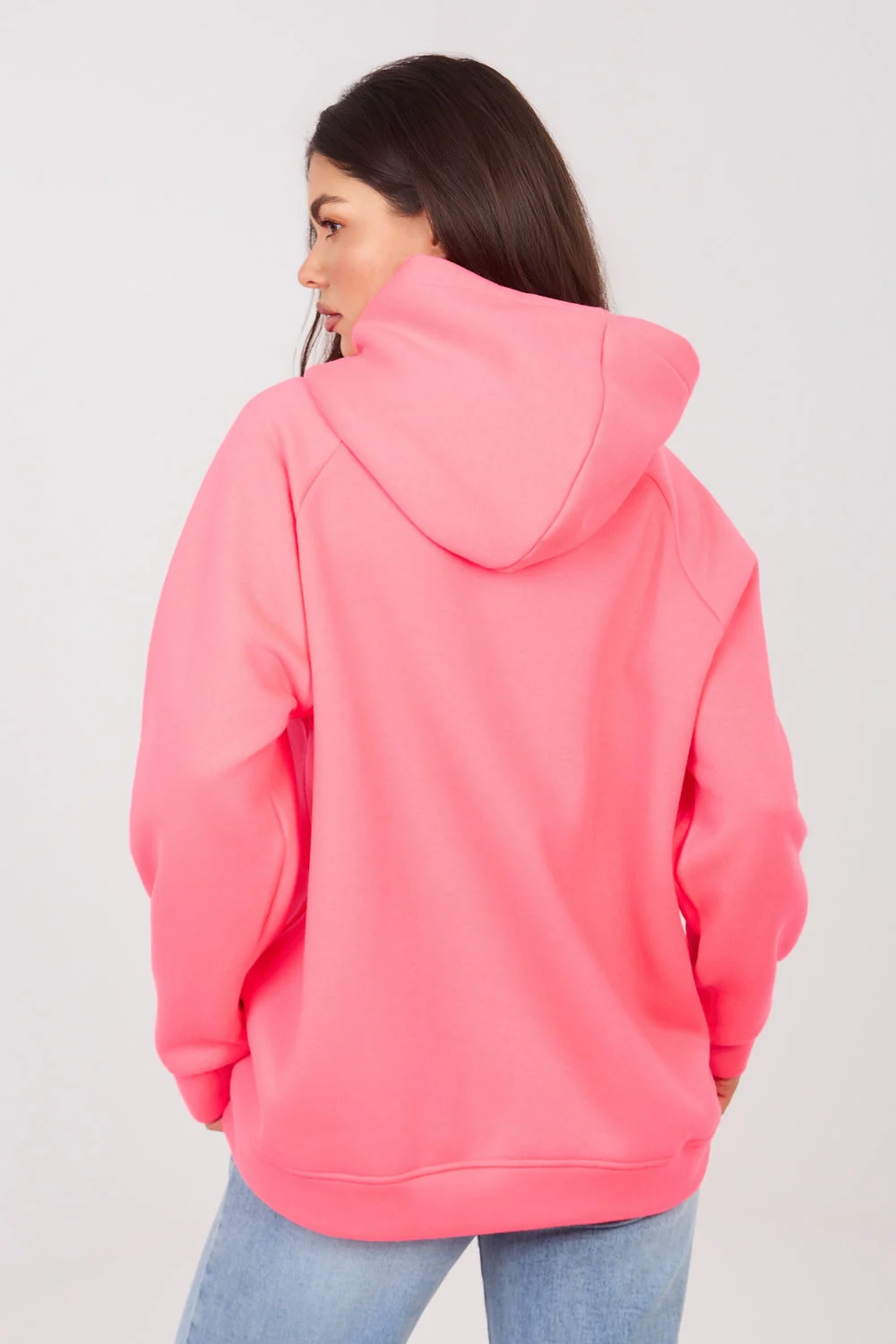 Sweatshirt à capuche rose brodé – Image 3