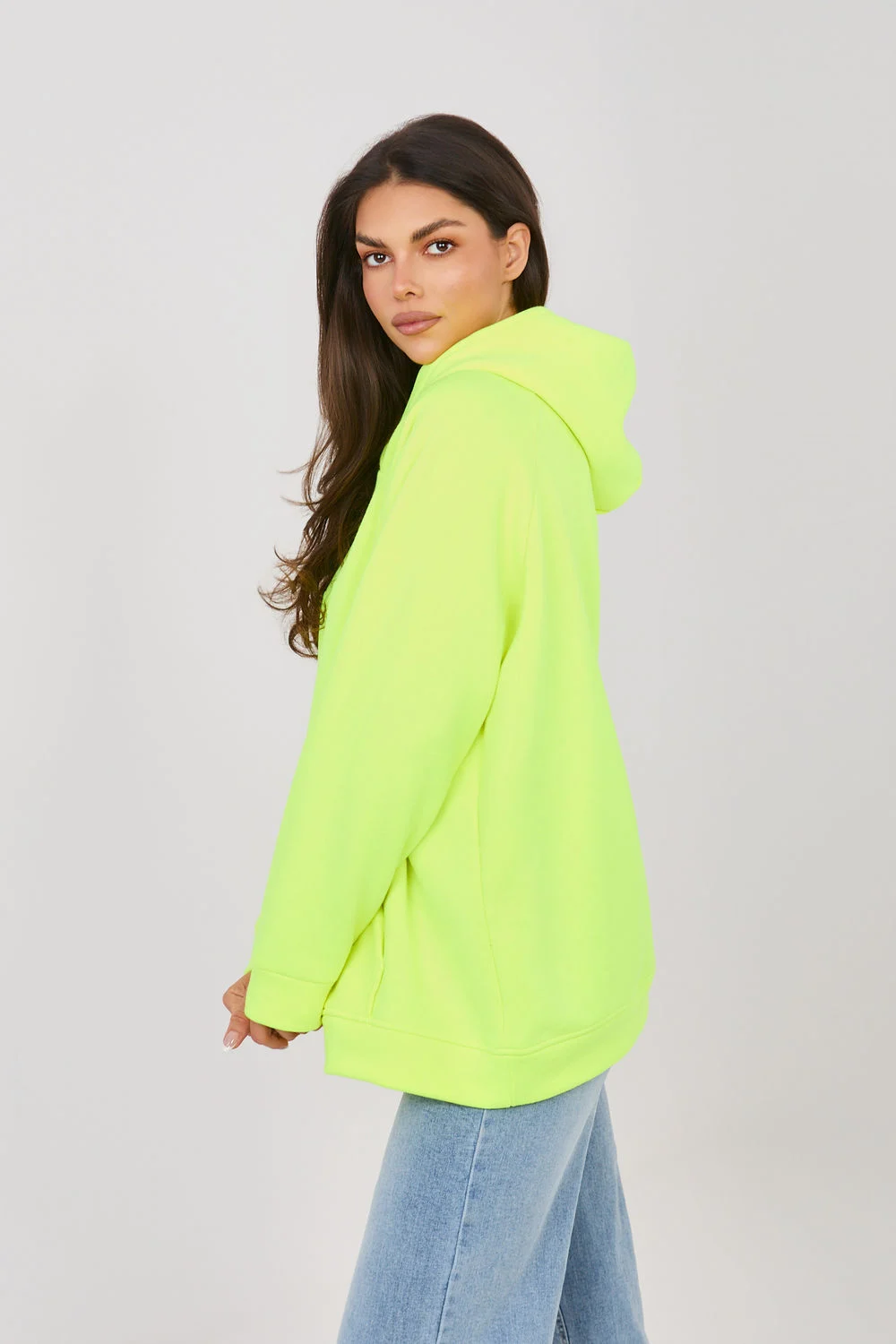 Sweatshirt à capuche jaune en coton
