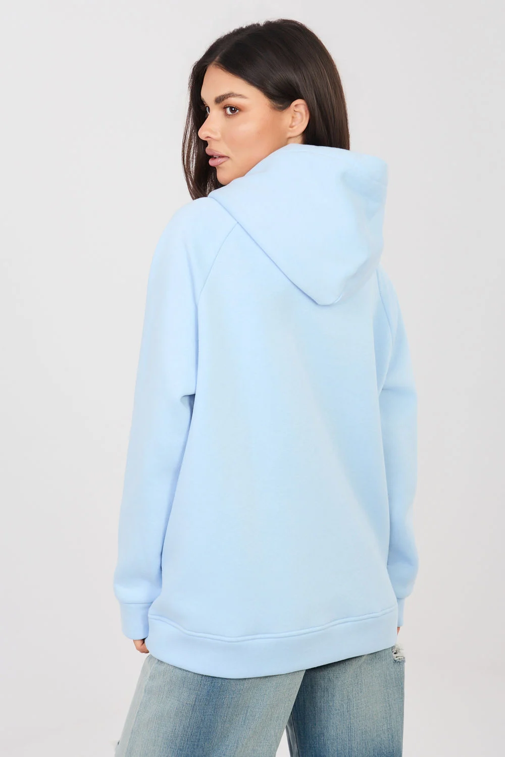 Sweatshirt à capuche bleu brodé – Image 2