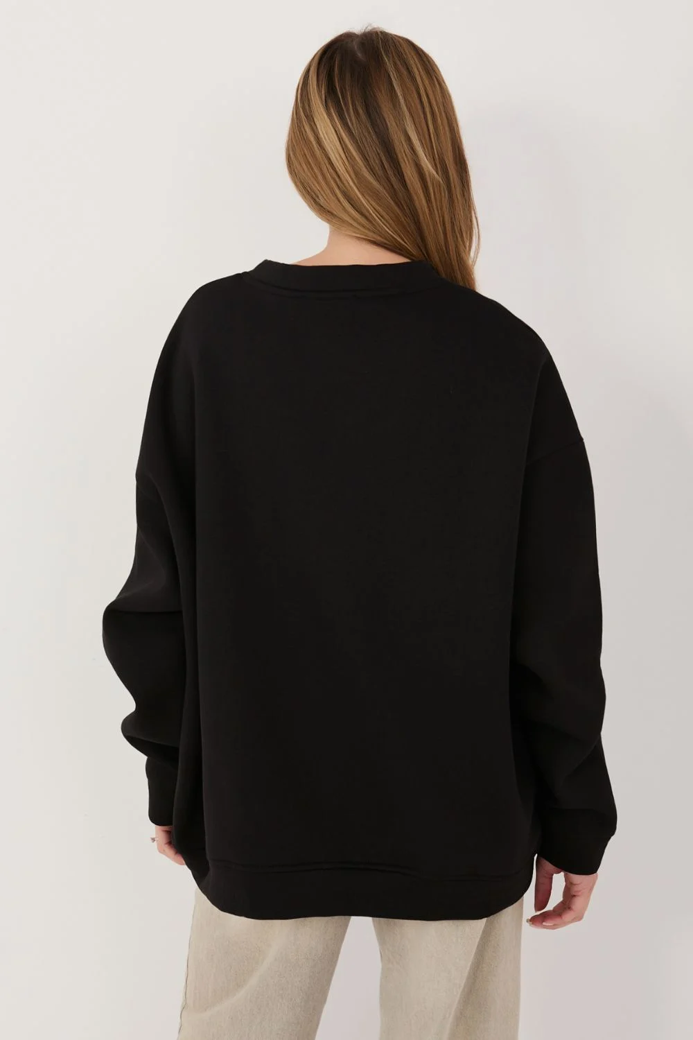 Sweatshirt noir en coton – Image 4