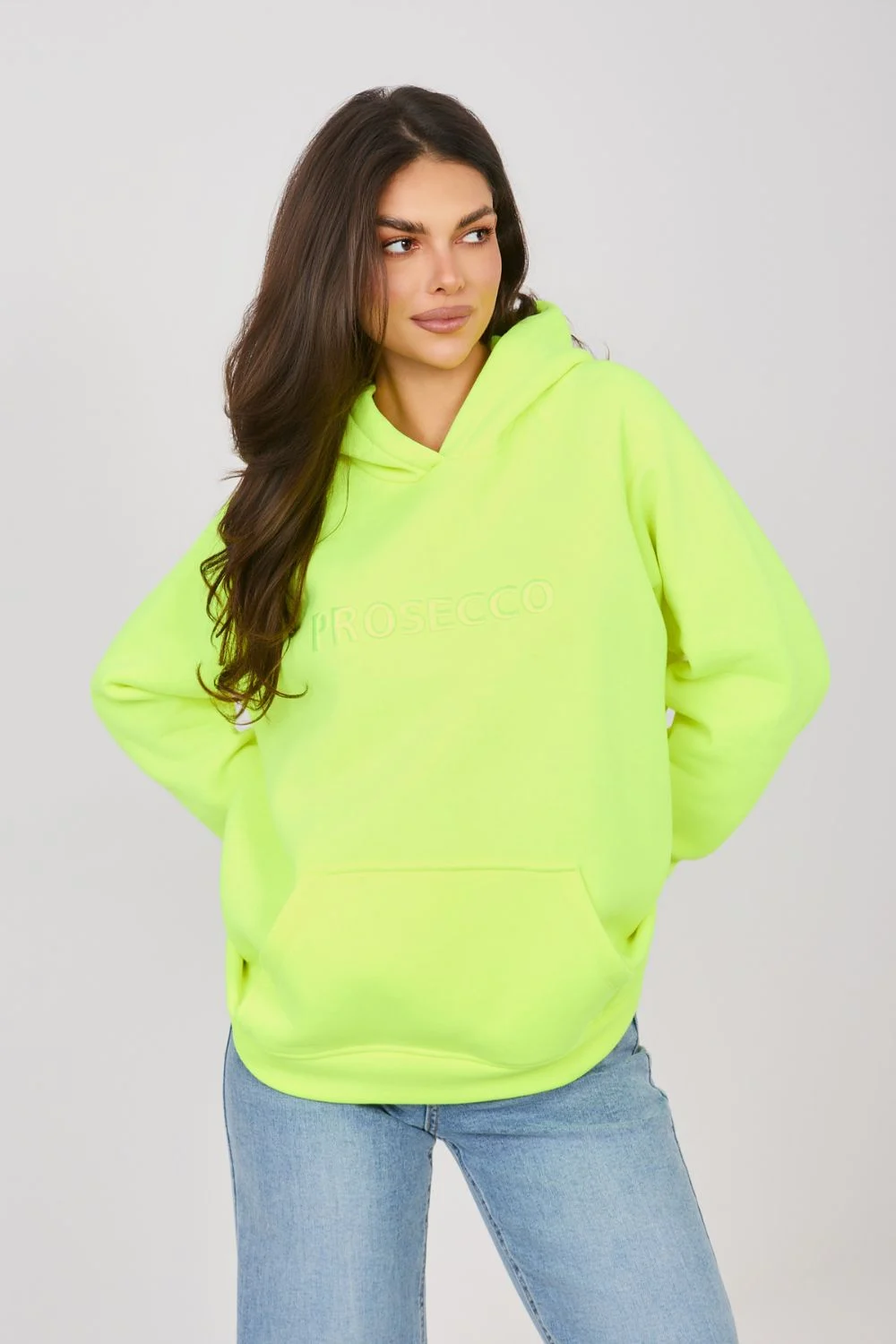 Sweatshirt à capuche jaune en coton – Image 3