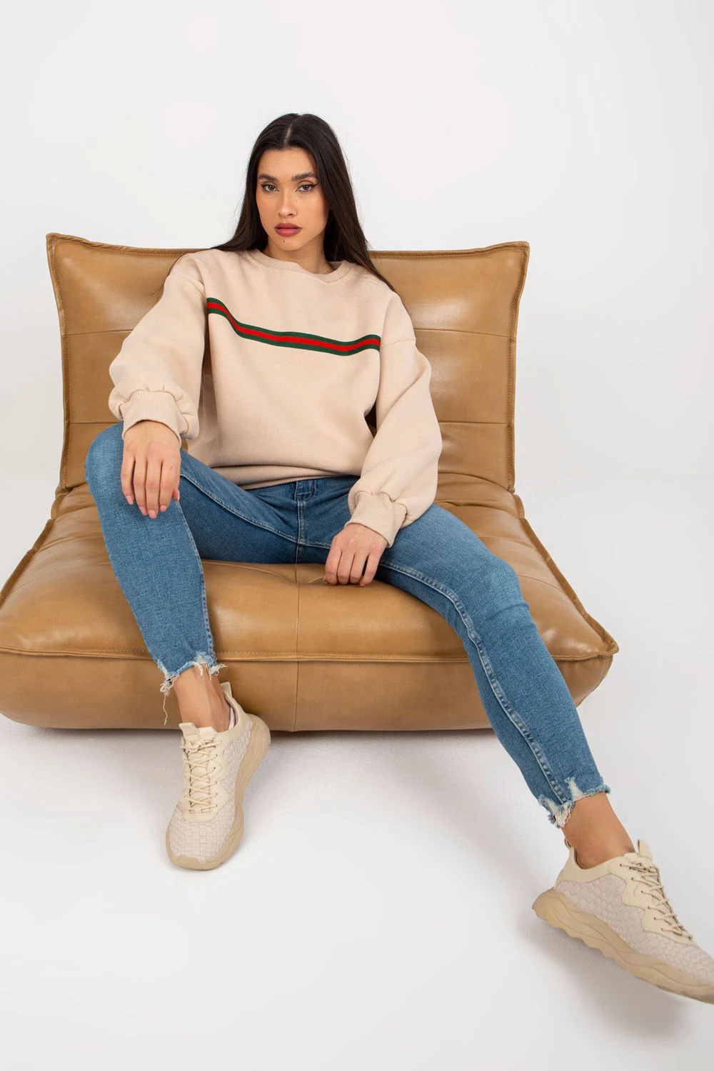 Sweatshirt beige en coton