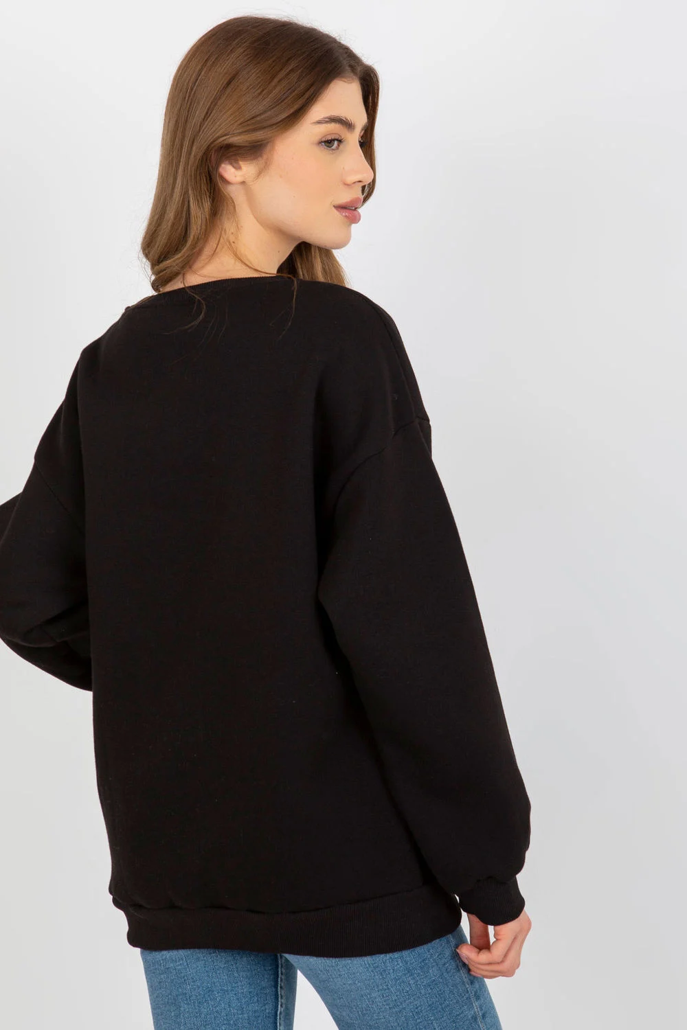 Sweatshirt noir en coton – Image 3