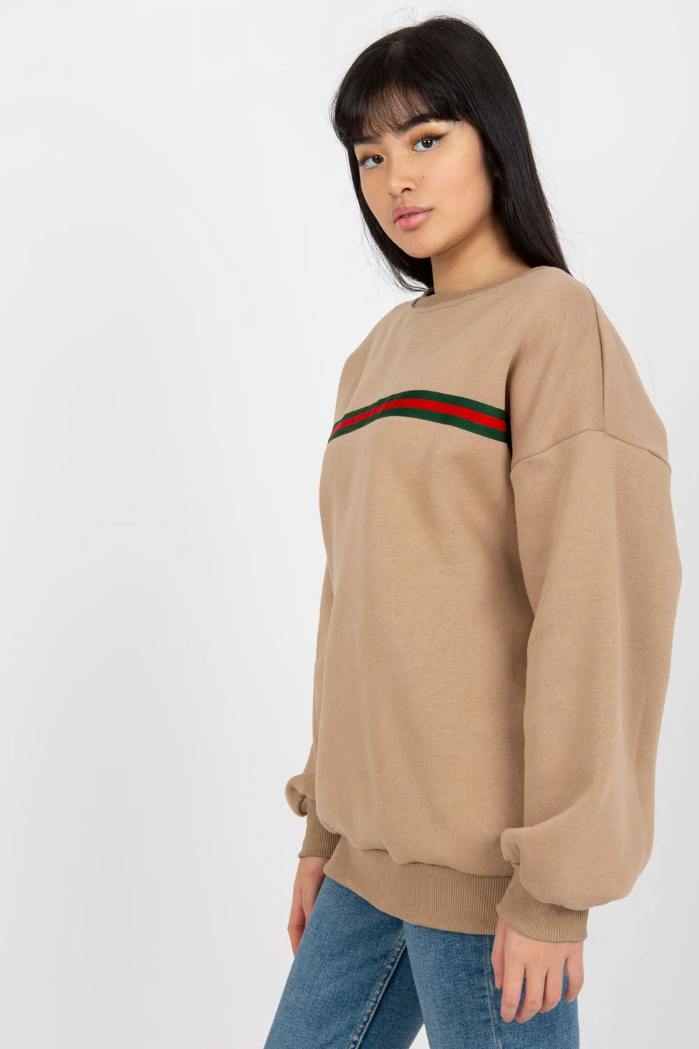 Sweatshirt beige en coton – Image 2