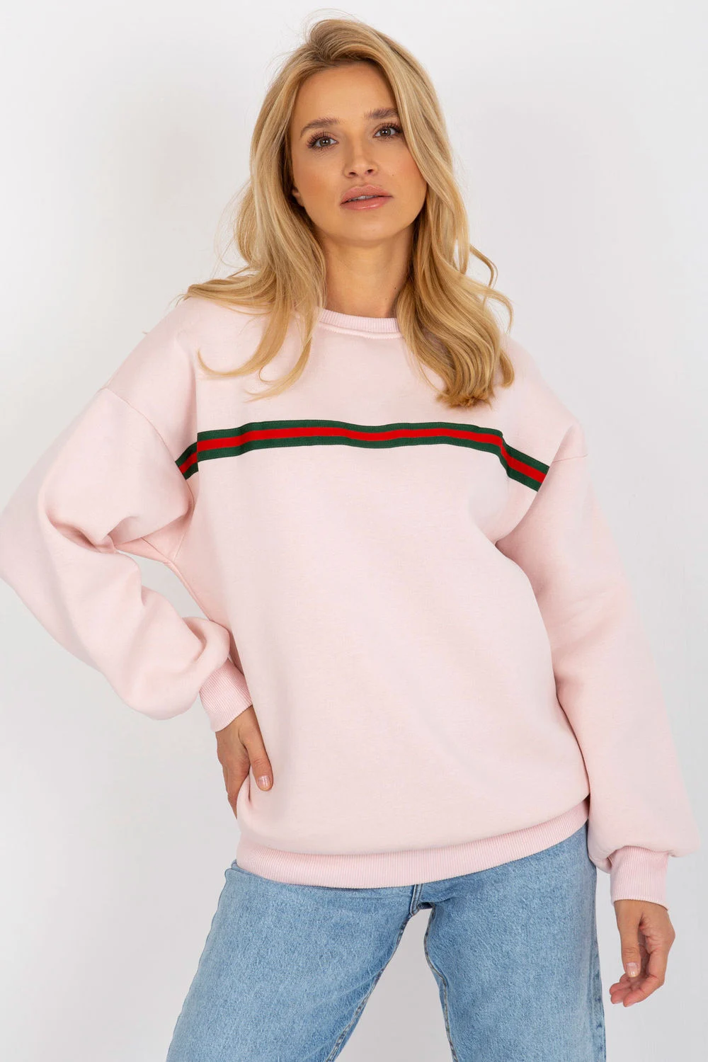 Sweatshirt rose en coton