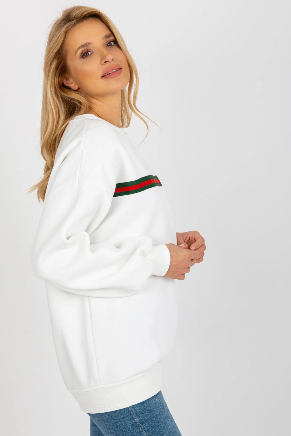 Sweatshirt beige en coton – Image 2