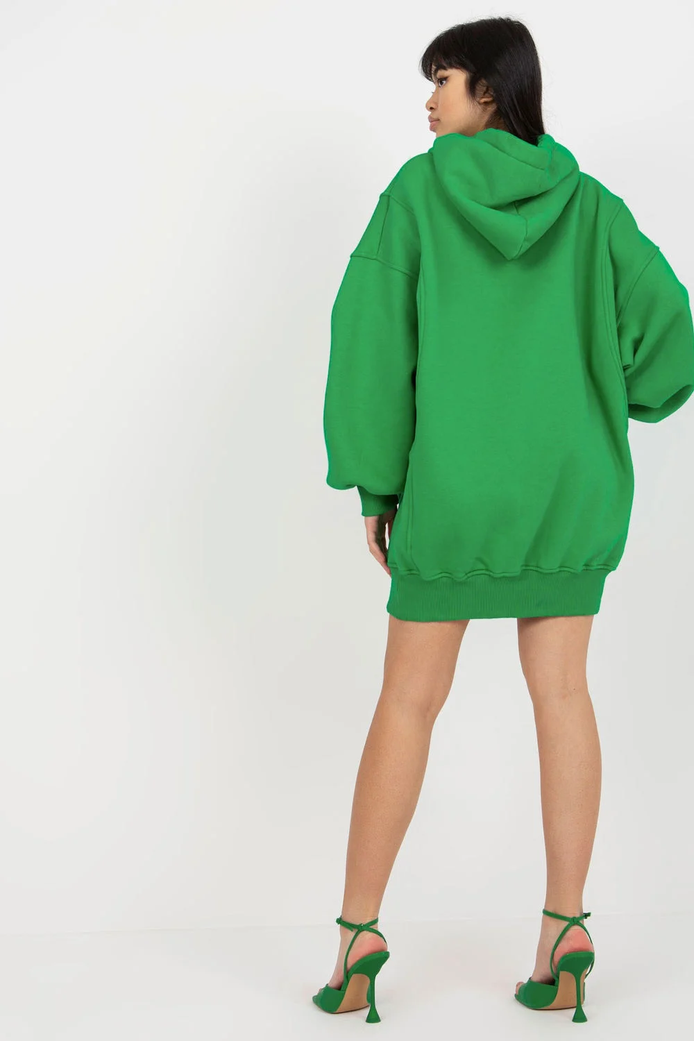Ex Moda Sweatshirt à capuche vert en coton