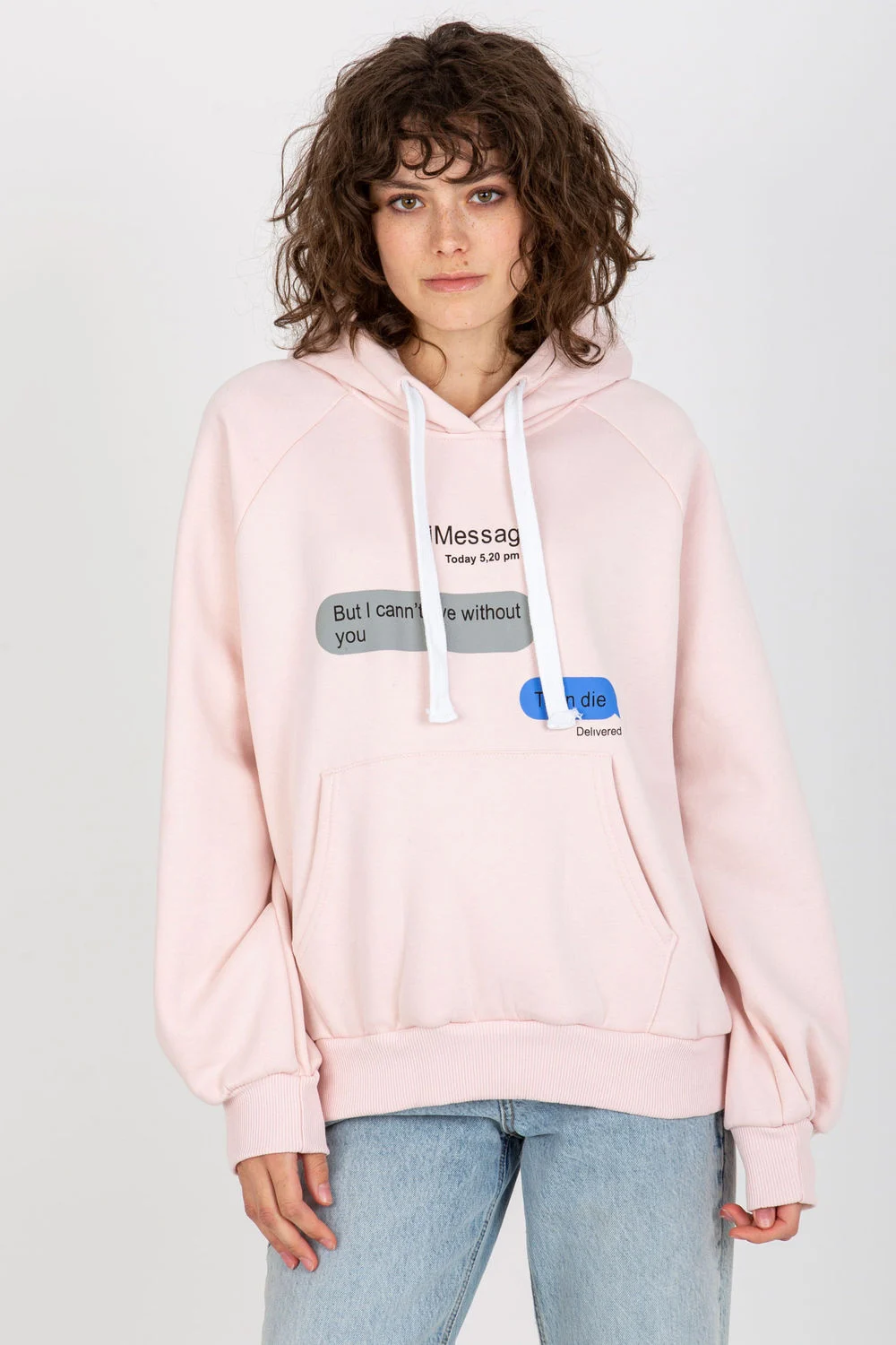 Ex Moda Sweatshirt à capuche oversize rose