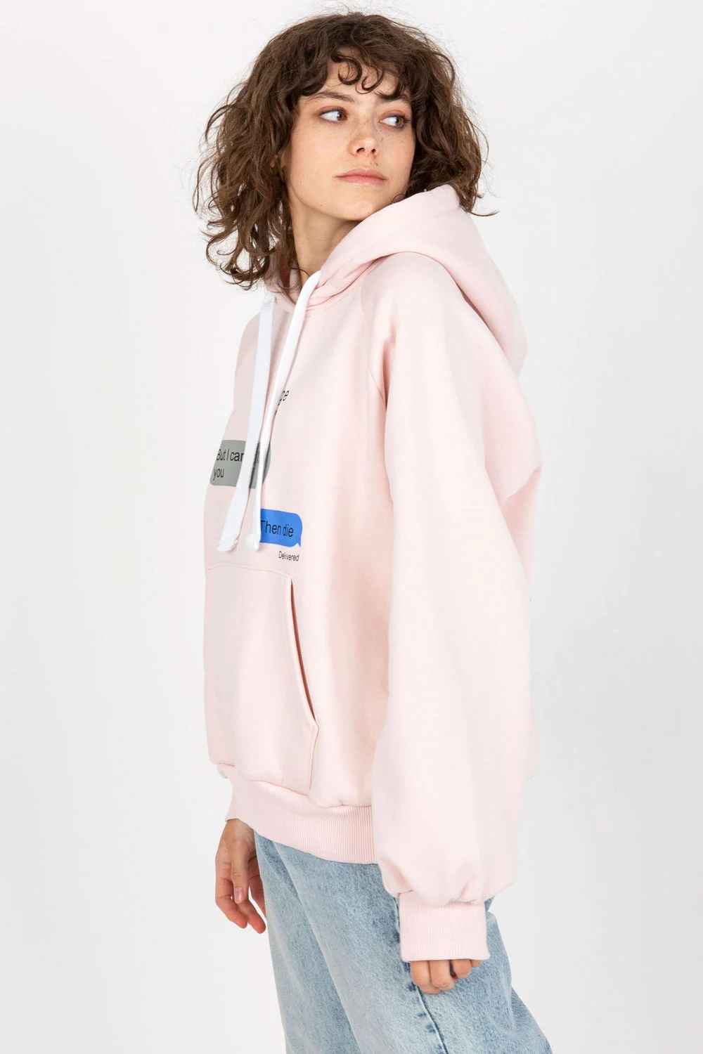 Ex Moda Sweatshirt à capuche oversize rose