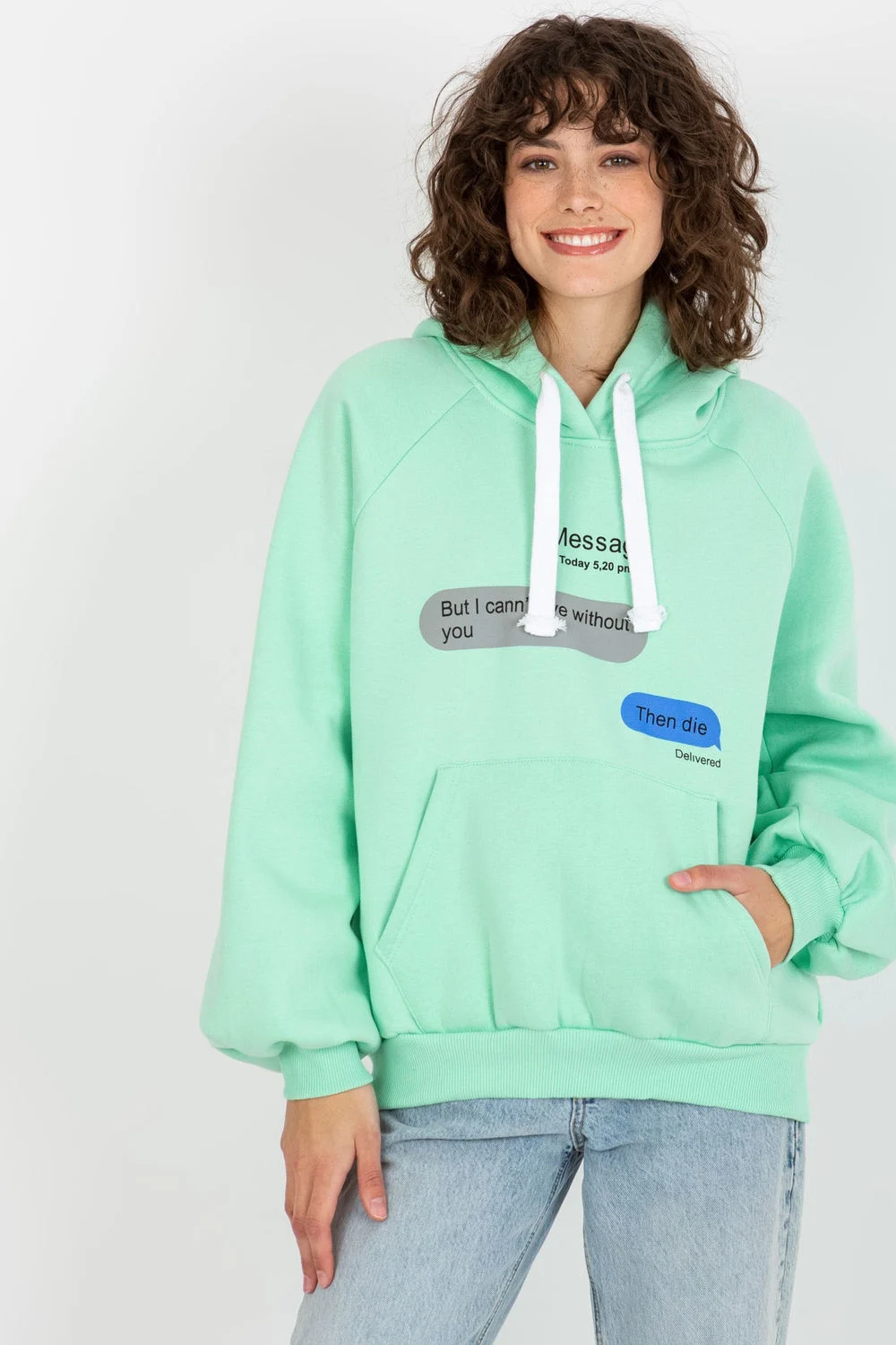 Ex Moda Sweatshirt à capuche oversize vert