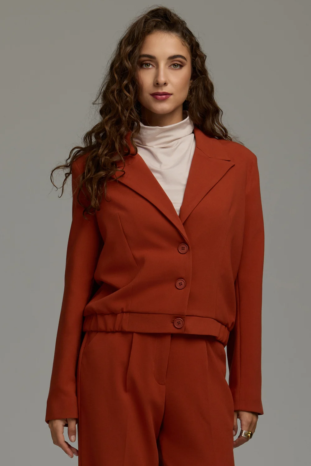 Nife Veste de tailleur rouge