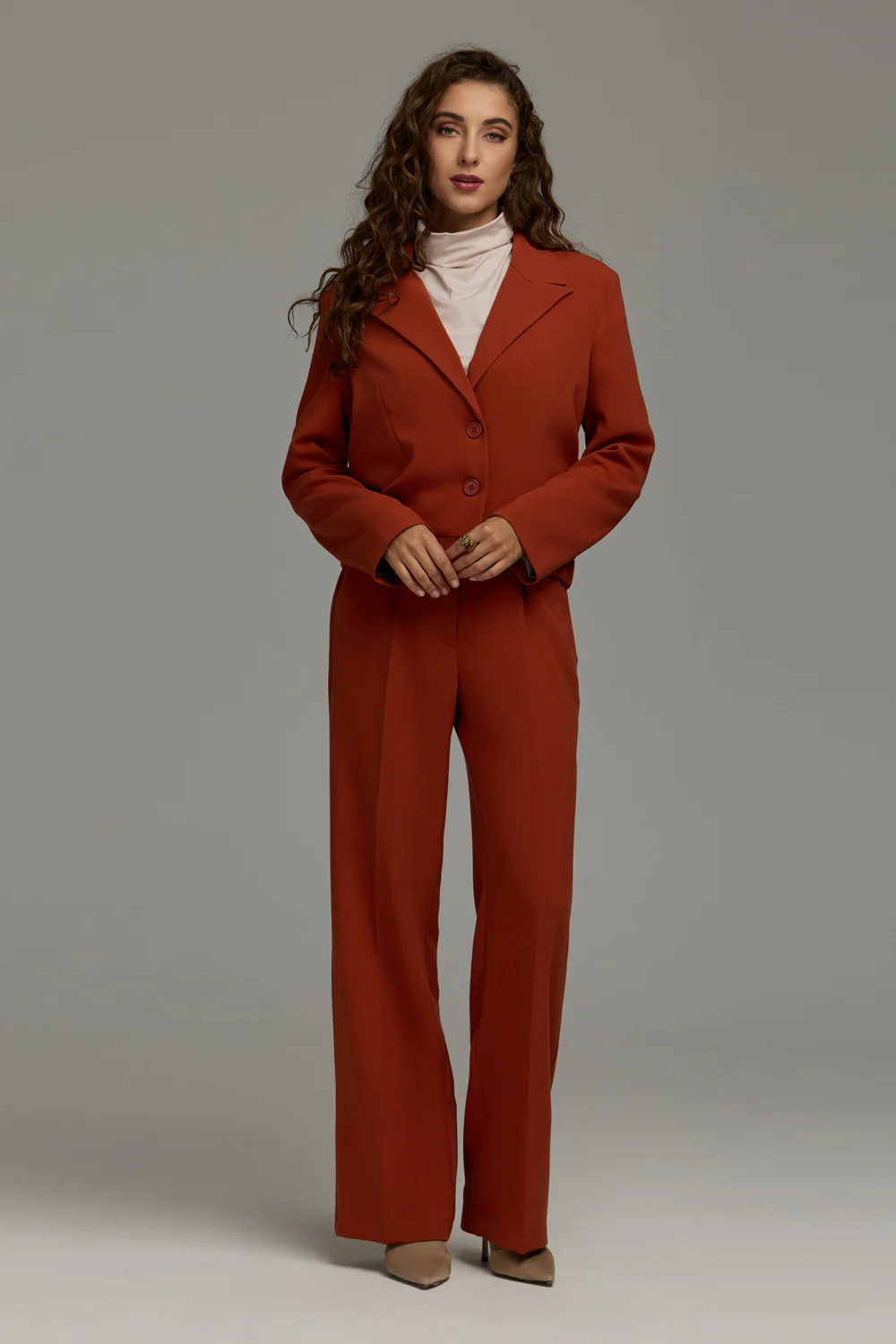 Nife Veste de tailleur rouge