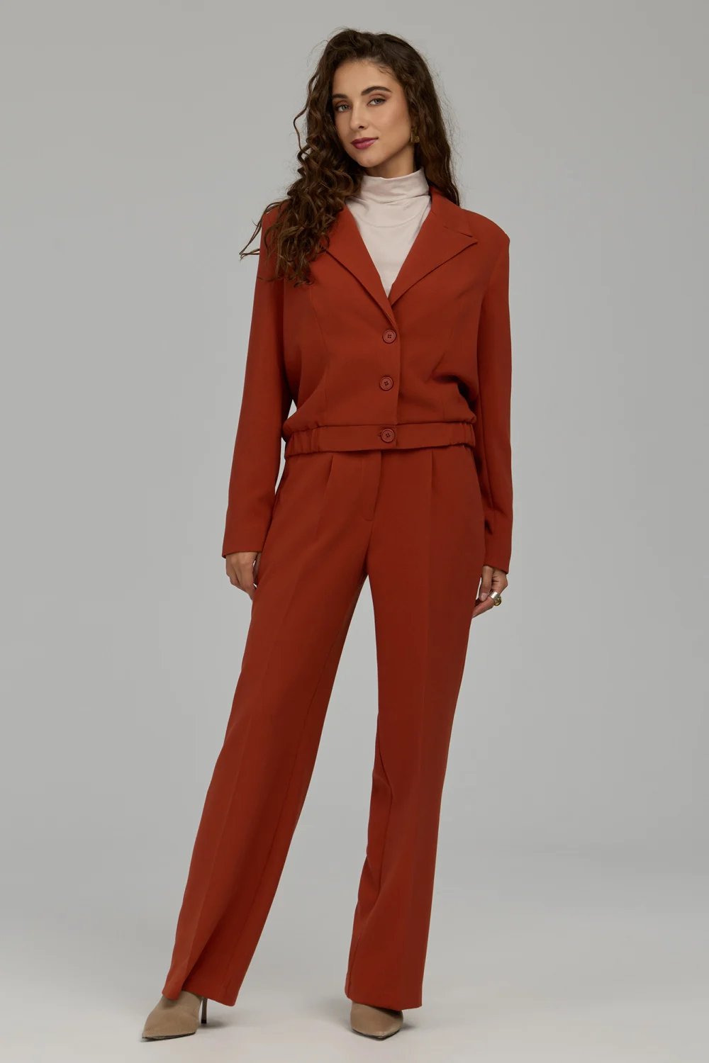 Nife Veste de tailleur rouge